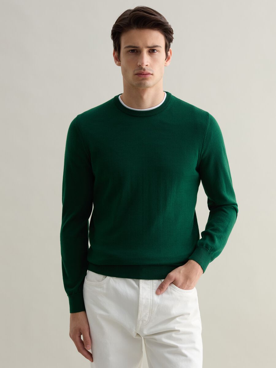 Merino wool pullover with round neck_1