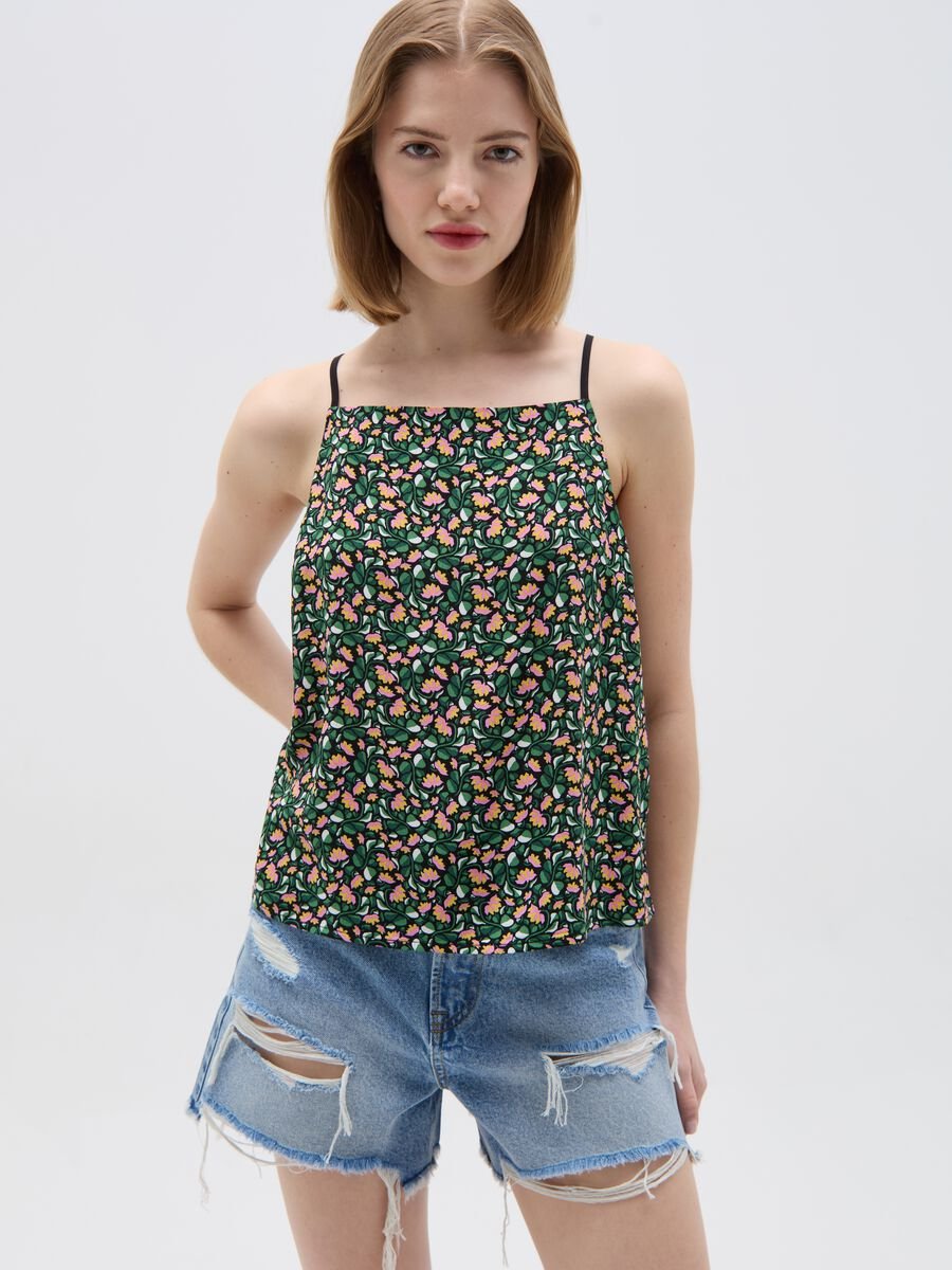 Viscose tank top with pattern_0