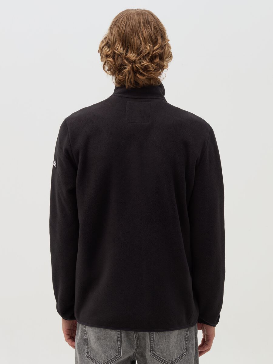 Full-zip sweatshirt in fleece with high neck and logo embroidery_2