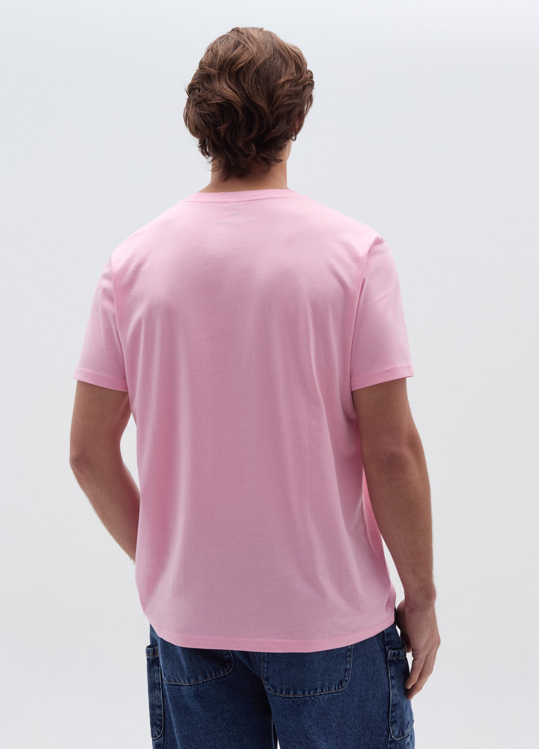 Cotton T-shirt with surf motif print