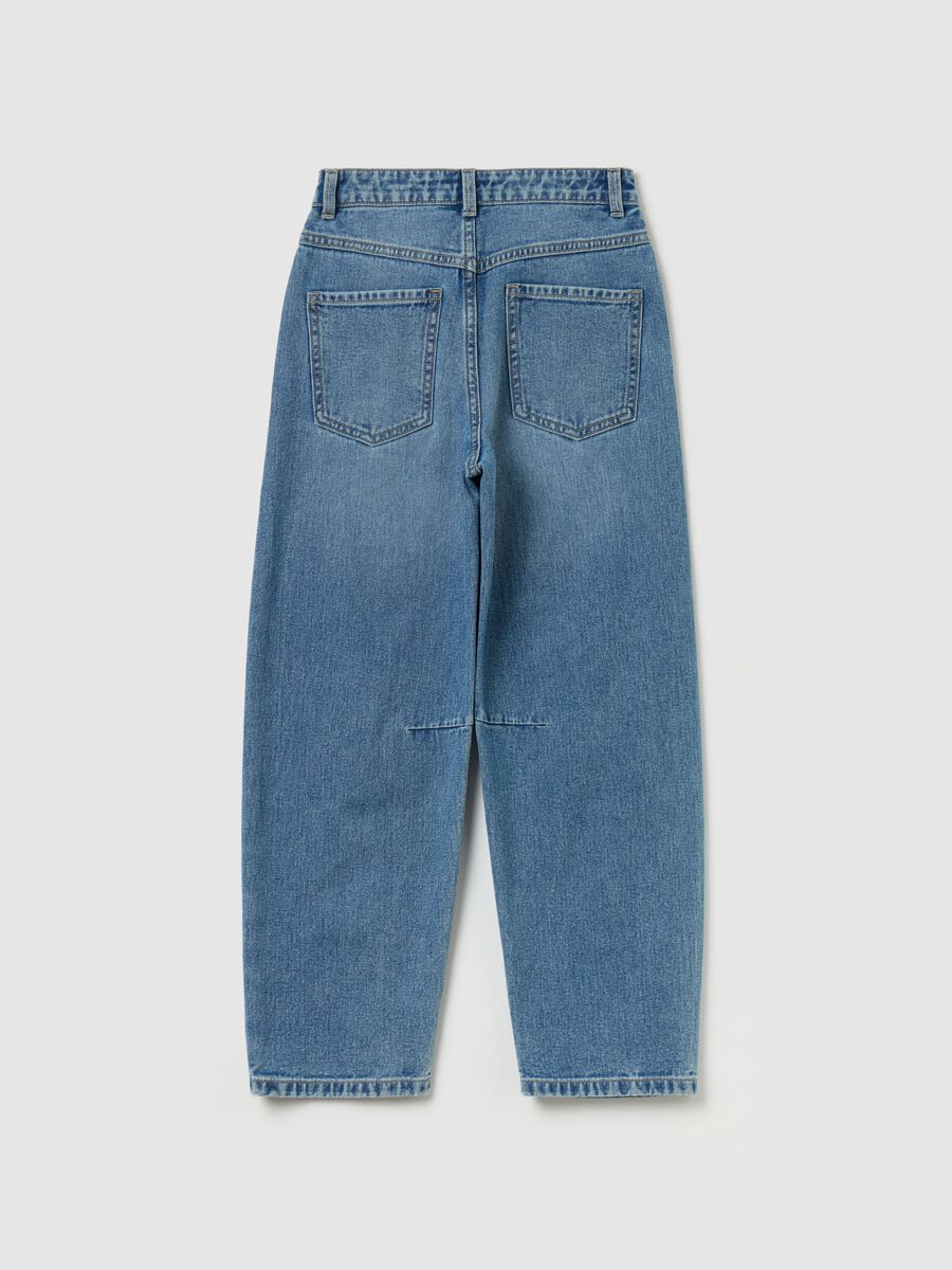 Balloon-fit jeans with fading_1