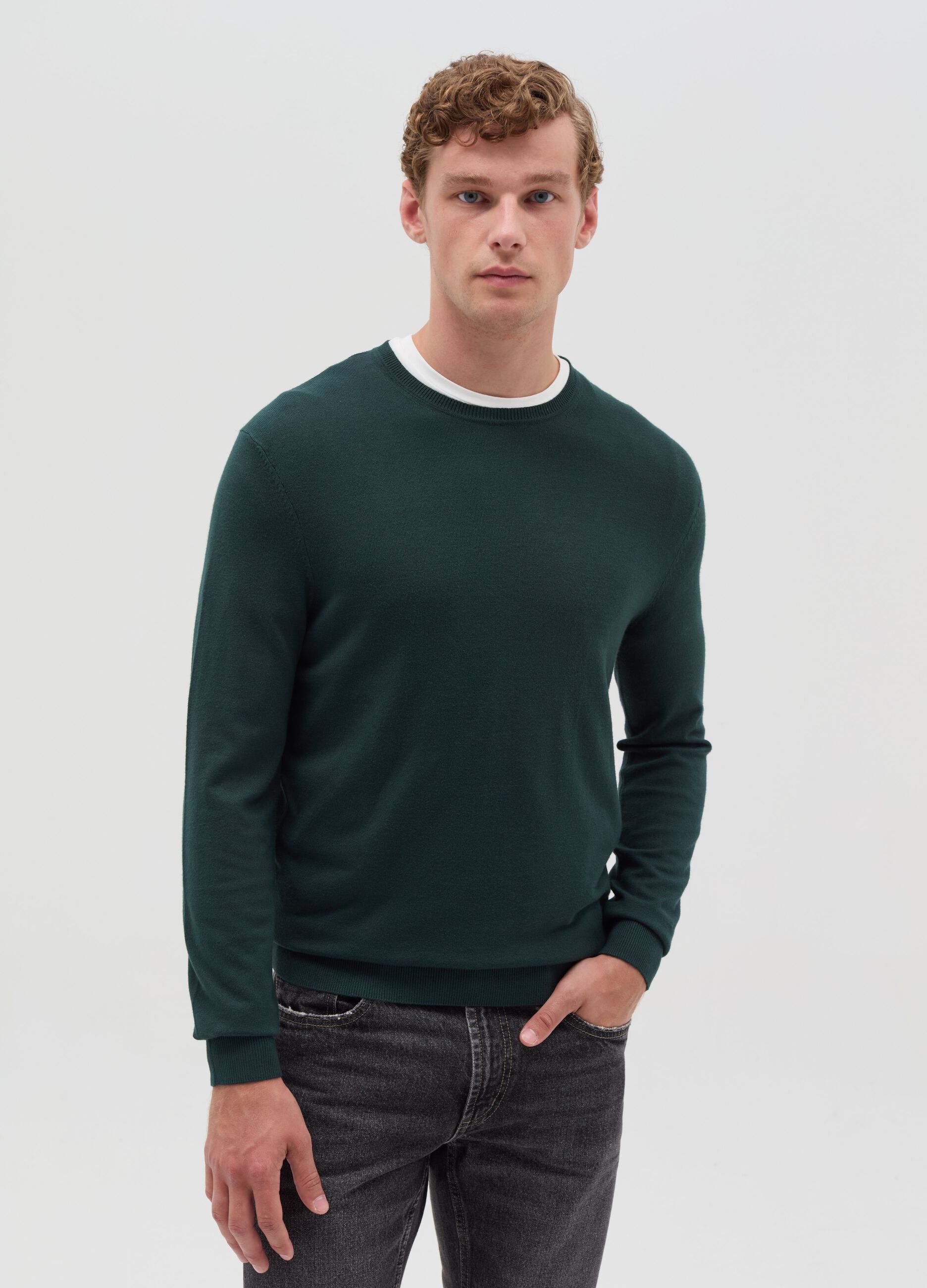 Pullover con scollo rotondo