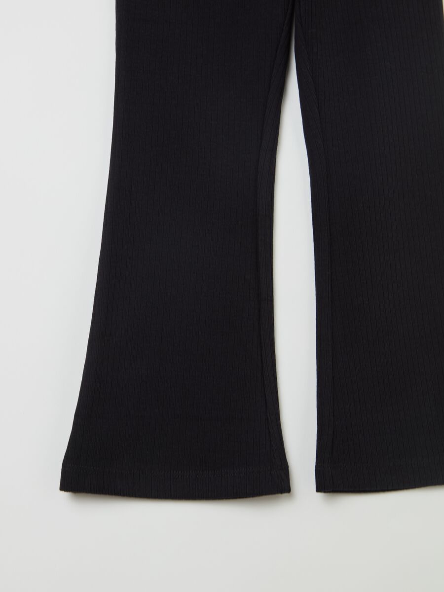 Flare-fit leggings with flat ribbing_2