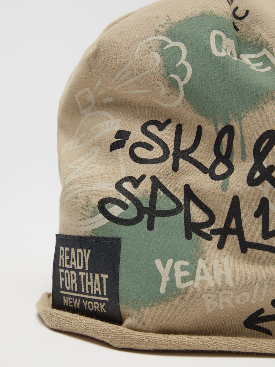 French terry hat with lettering print_2