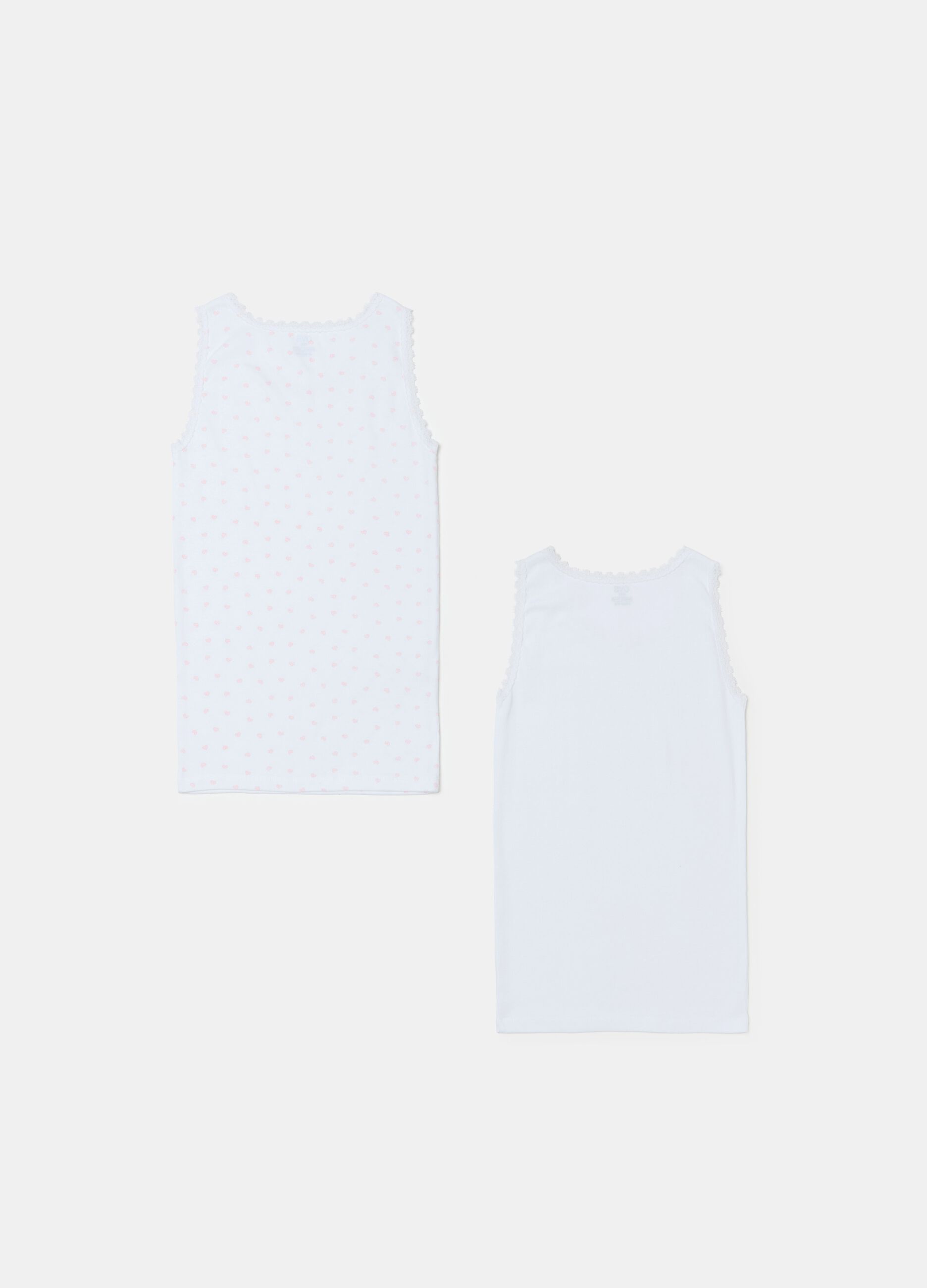 Two-pack organic cotton vests with print