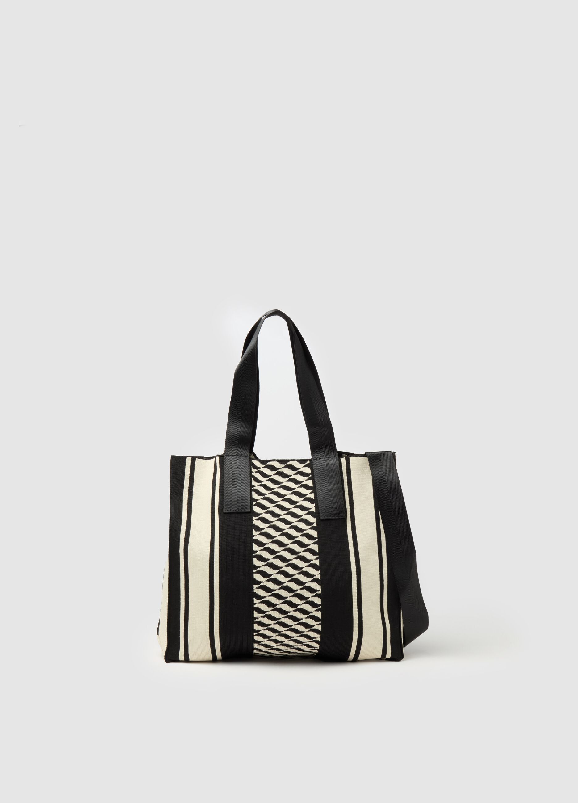 Tote bag con trama geometrica