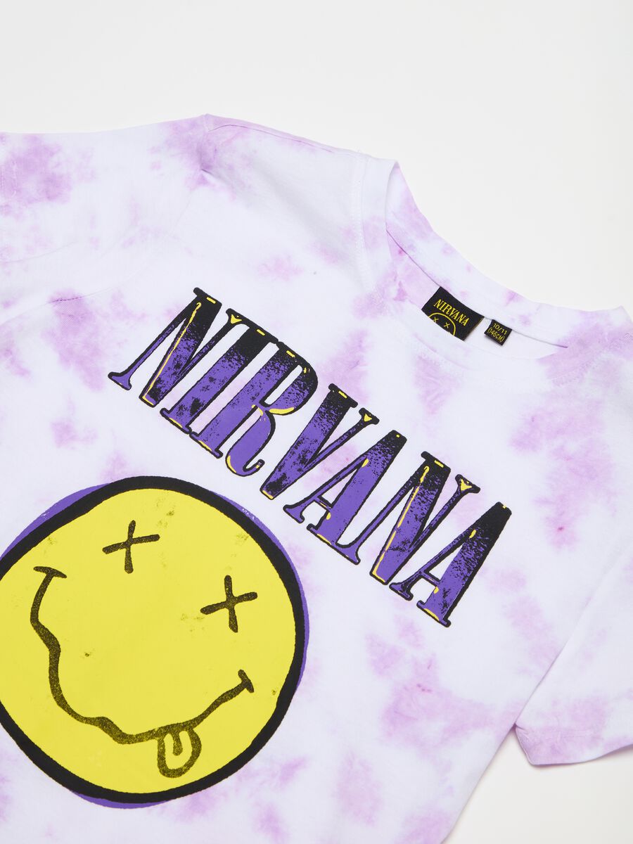 Tie-dye T-shirt with Nirvana print_2