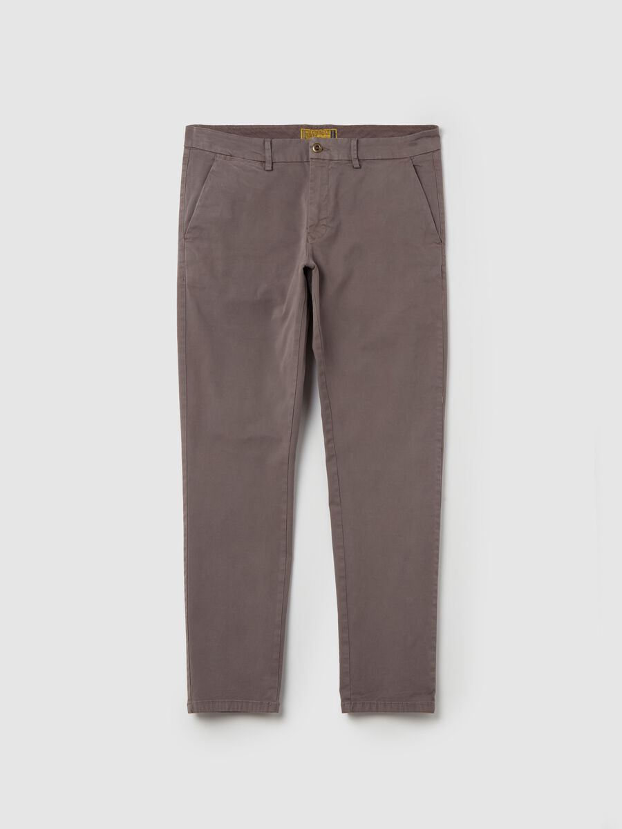 Pantalone chino slim fit in cotone stretch_0