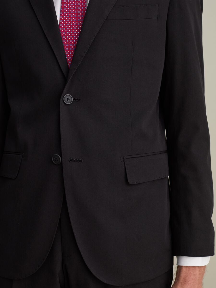 Slim-fit single-breasted blazer in stretch twill_5