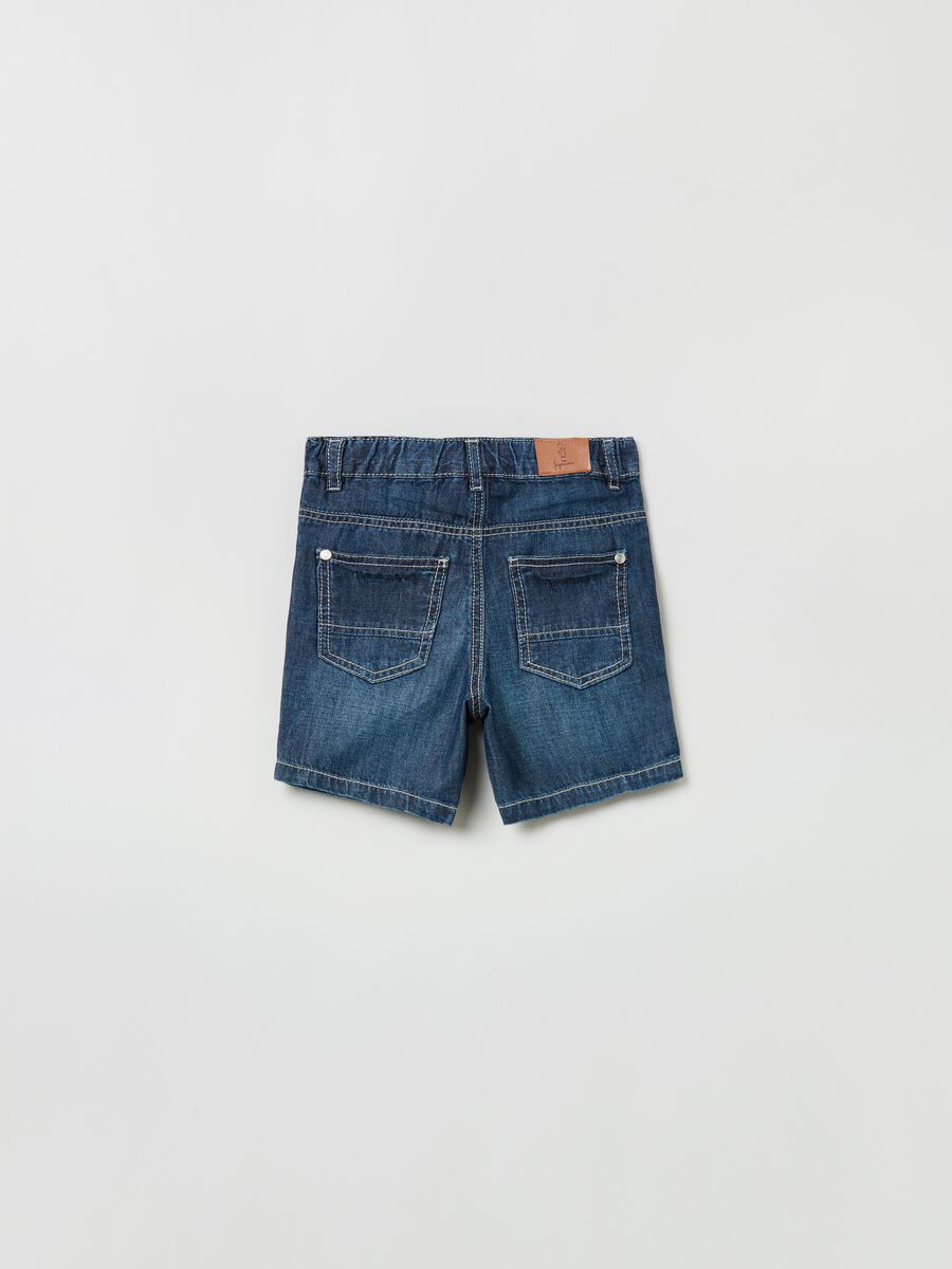 Stonewashed shorts in lightweight denim_1