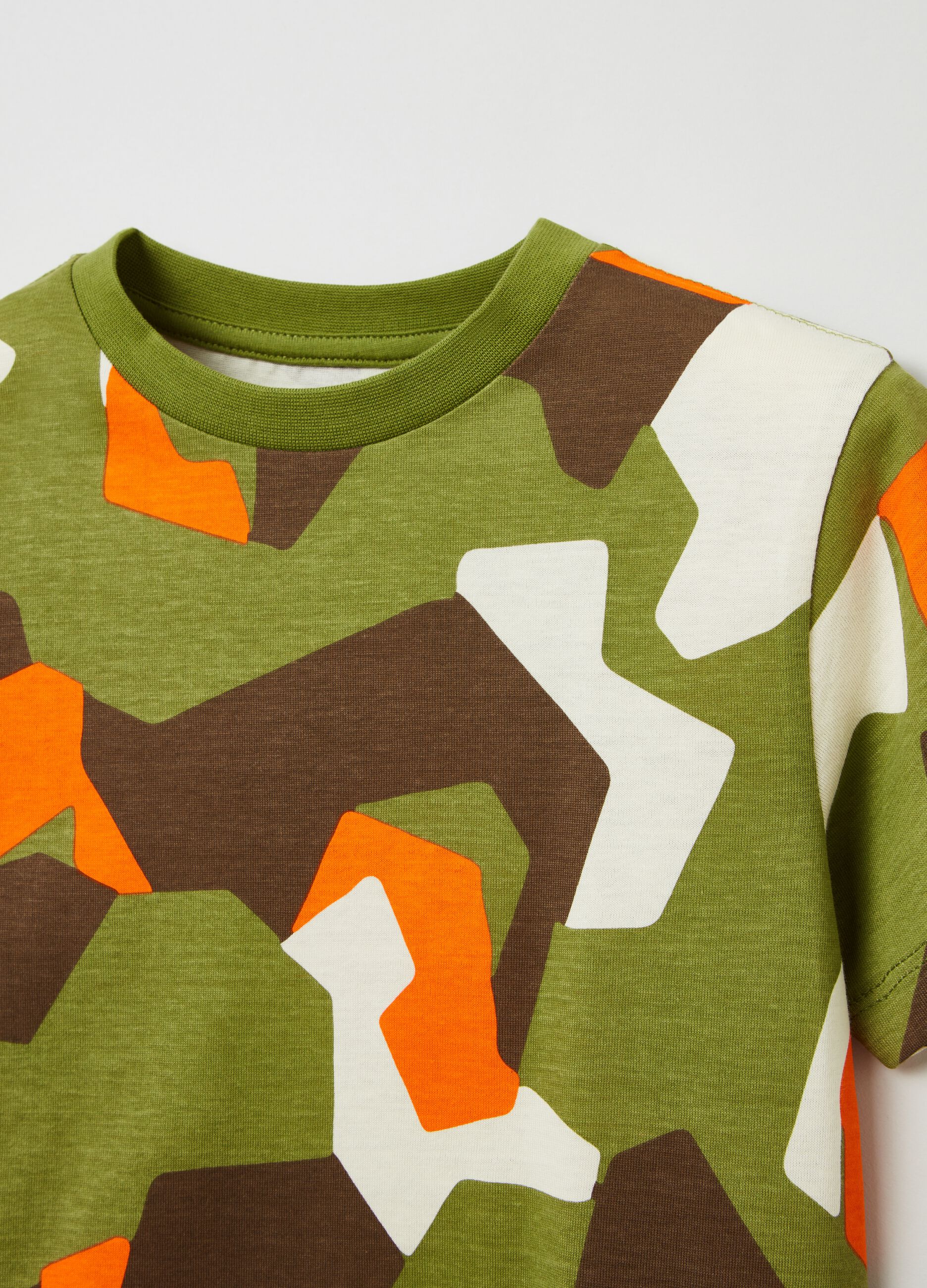 T-shirt with camouflage print