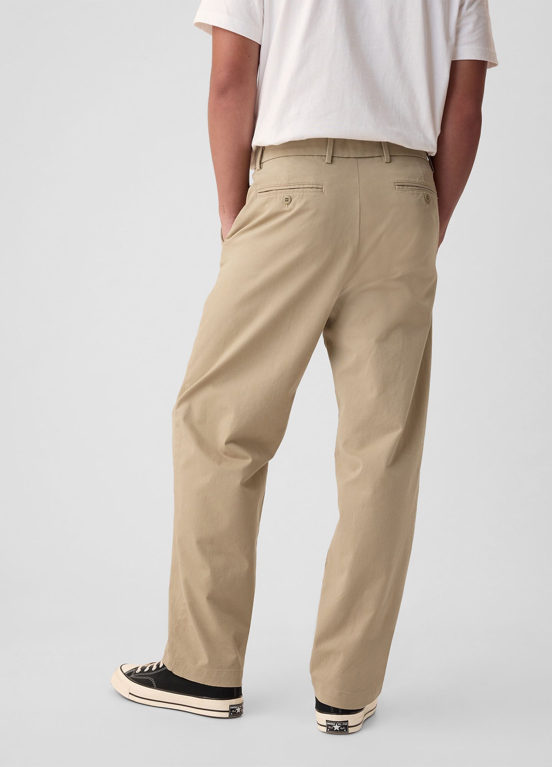 Pantalone baggy fit in cotone stretch