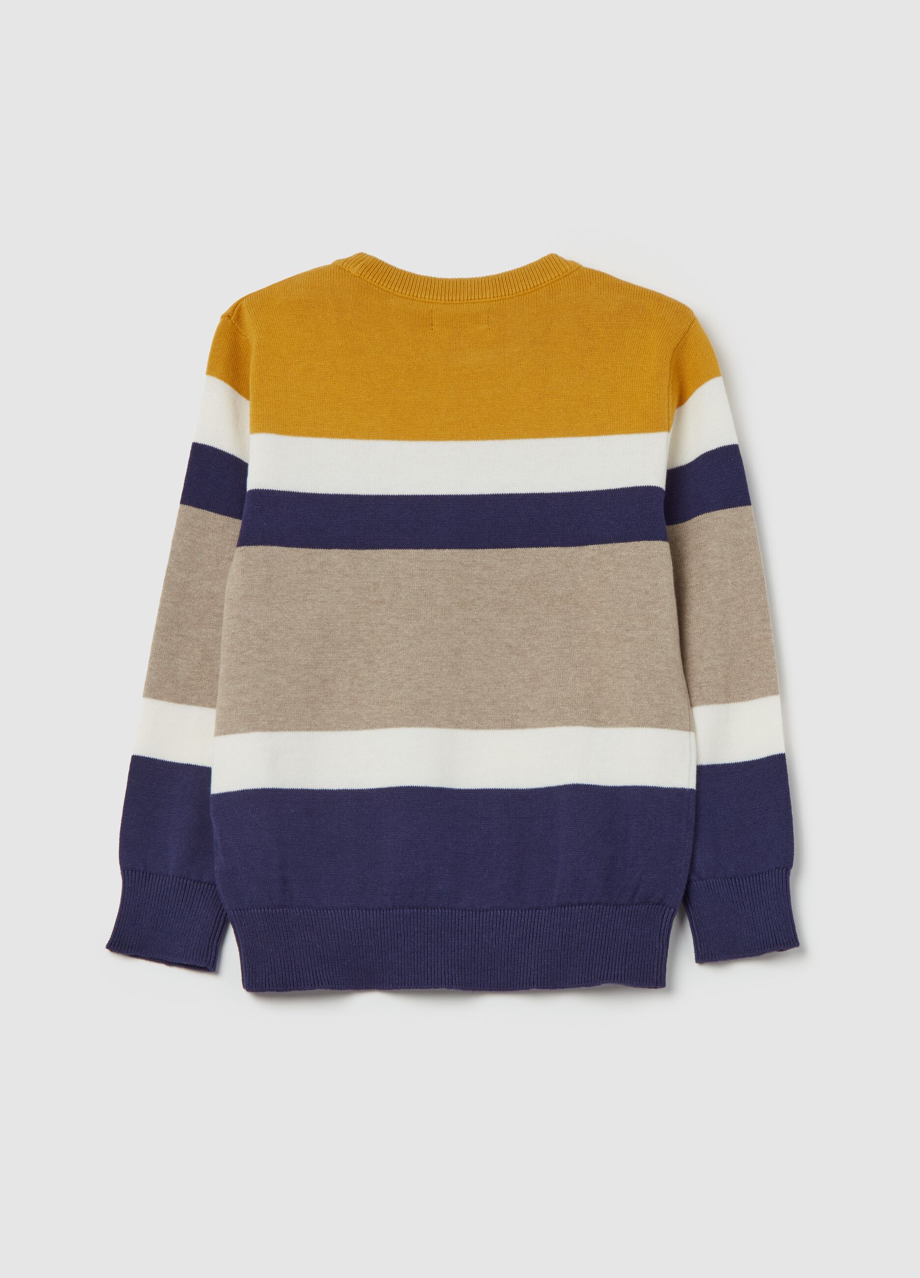 Pullover in cotone con fantasia a righe