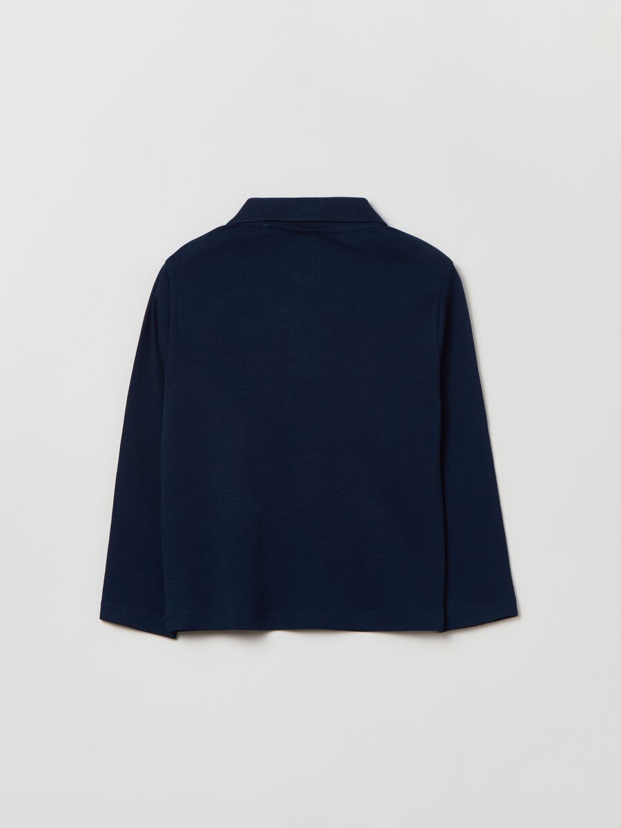 Long-sleeved cotton polo shirt_1