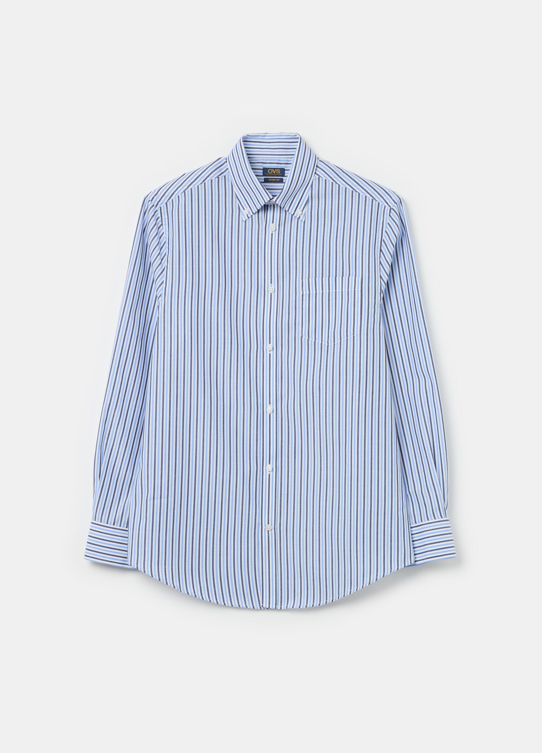 Regular-fit shirt with striped pattern