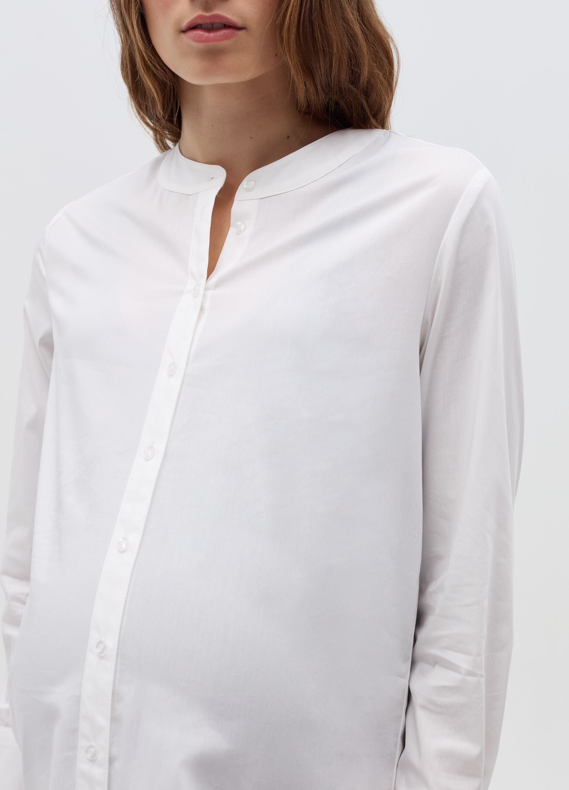 Camicia premaman con collo alla coreana