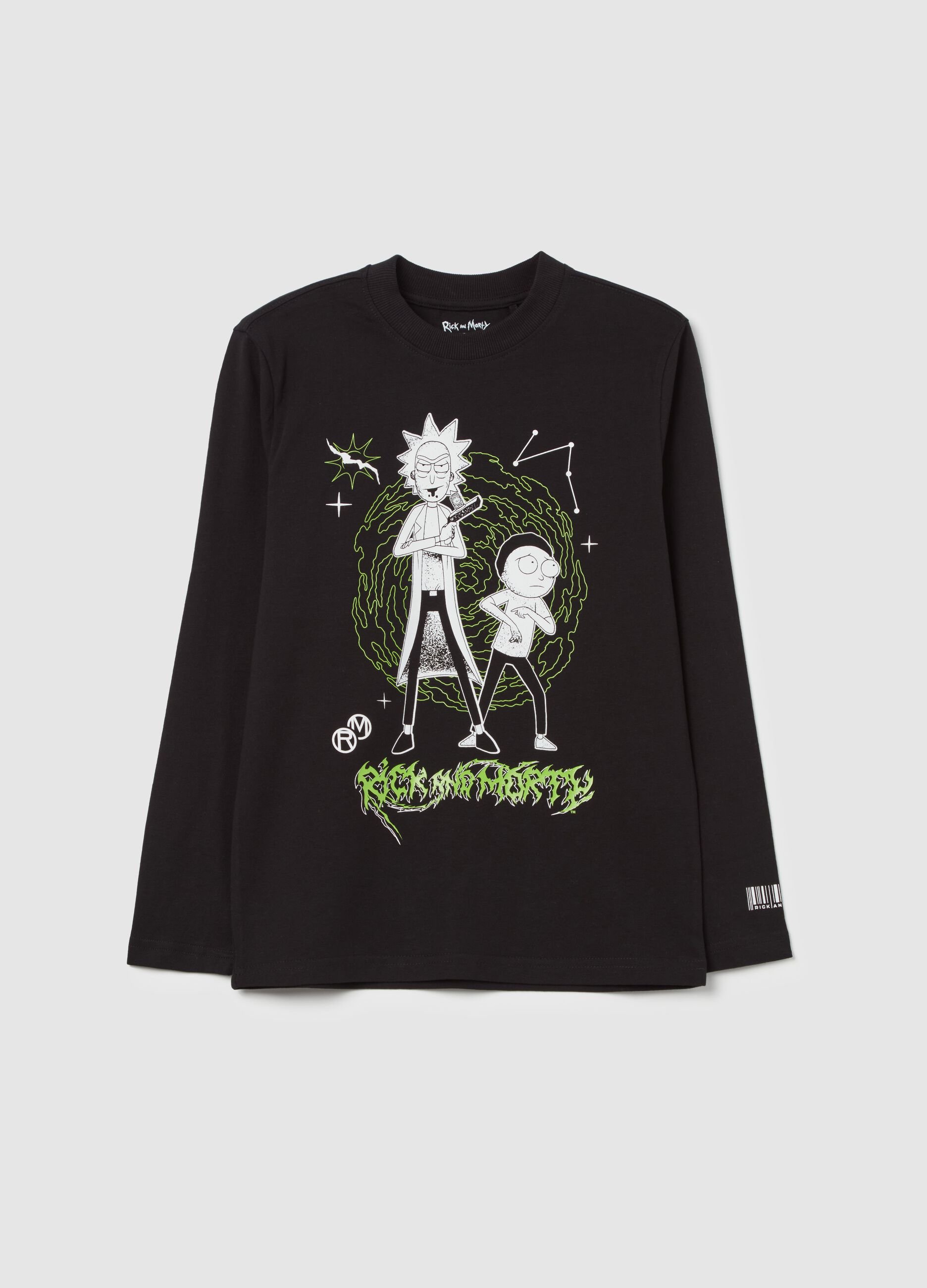 T-shirt maniche lunghe con stampa Rick and Morty