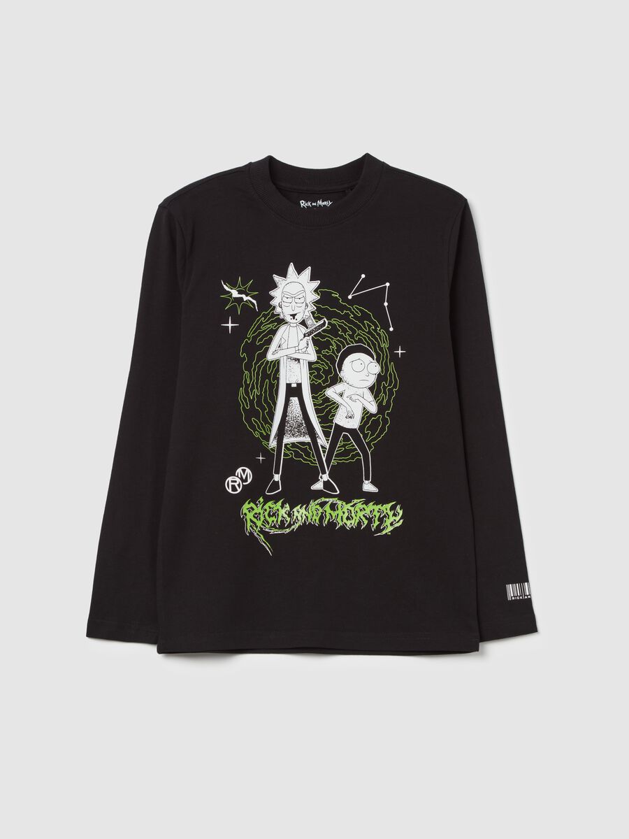 T-shirt maniche lunghe con stampa Rick and Morty_0