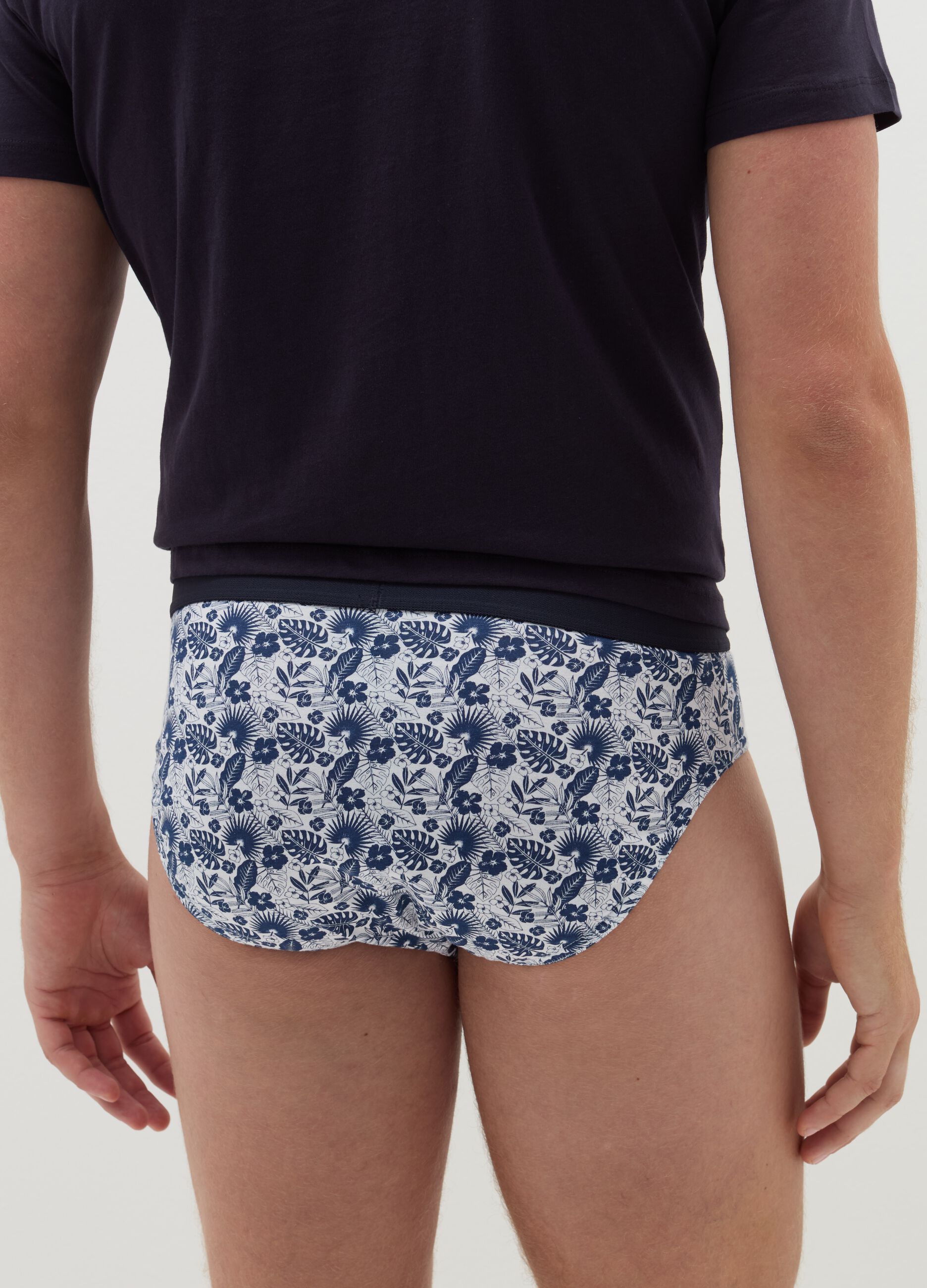 Five-pack briefs in organic cotton with print