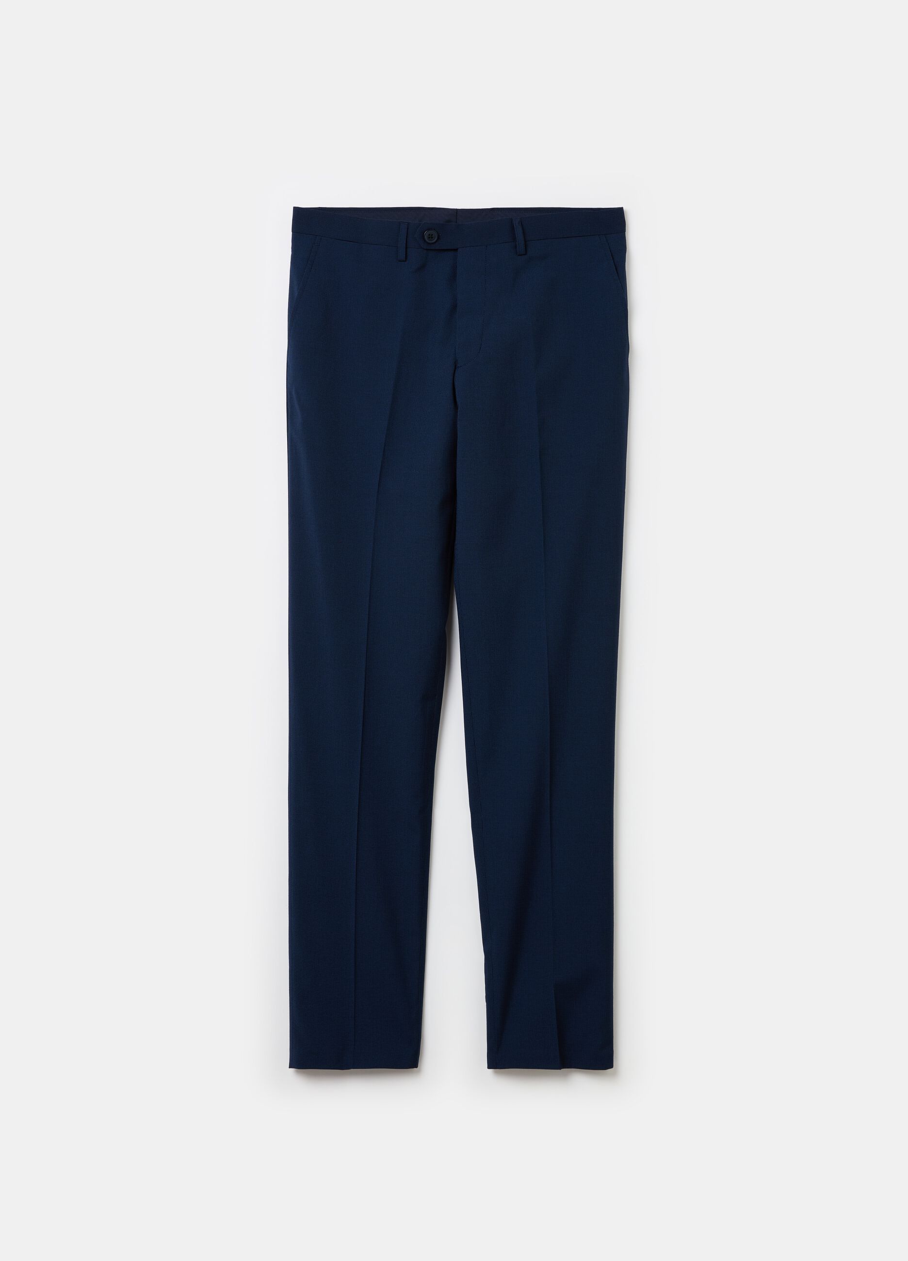 Slim-fit trousers with micro pattern