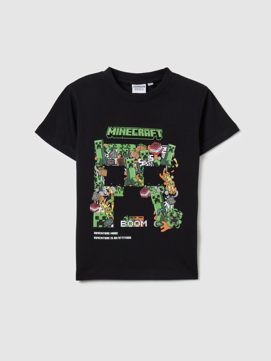 Cotton T-shirt with Minecraft print_0