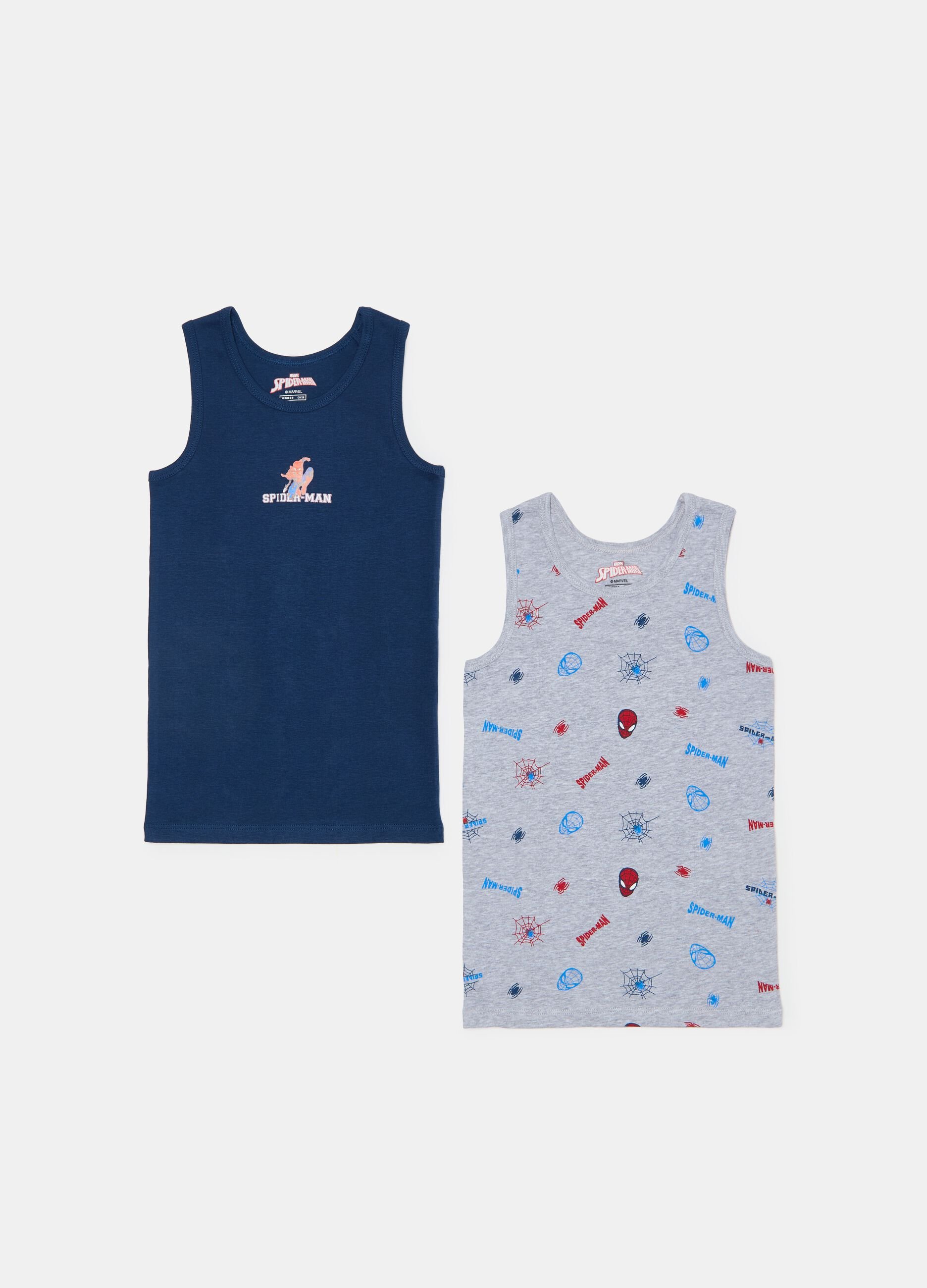 Two-pack racerback vests with Spider-Man print