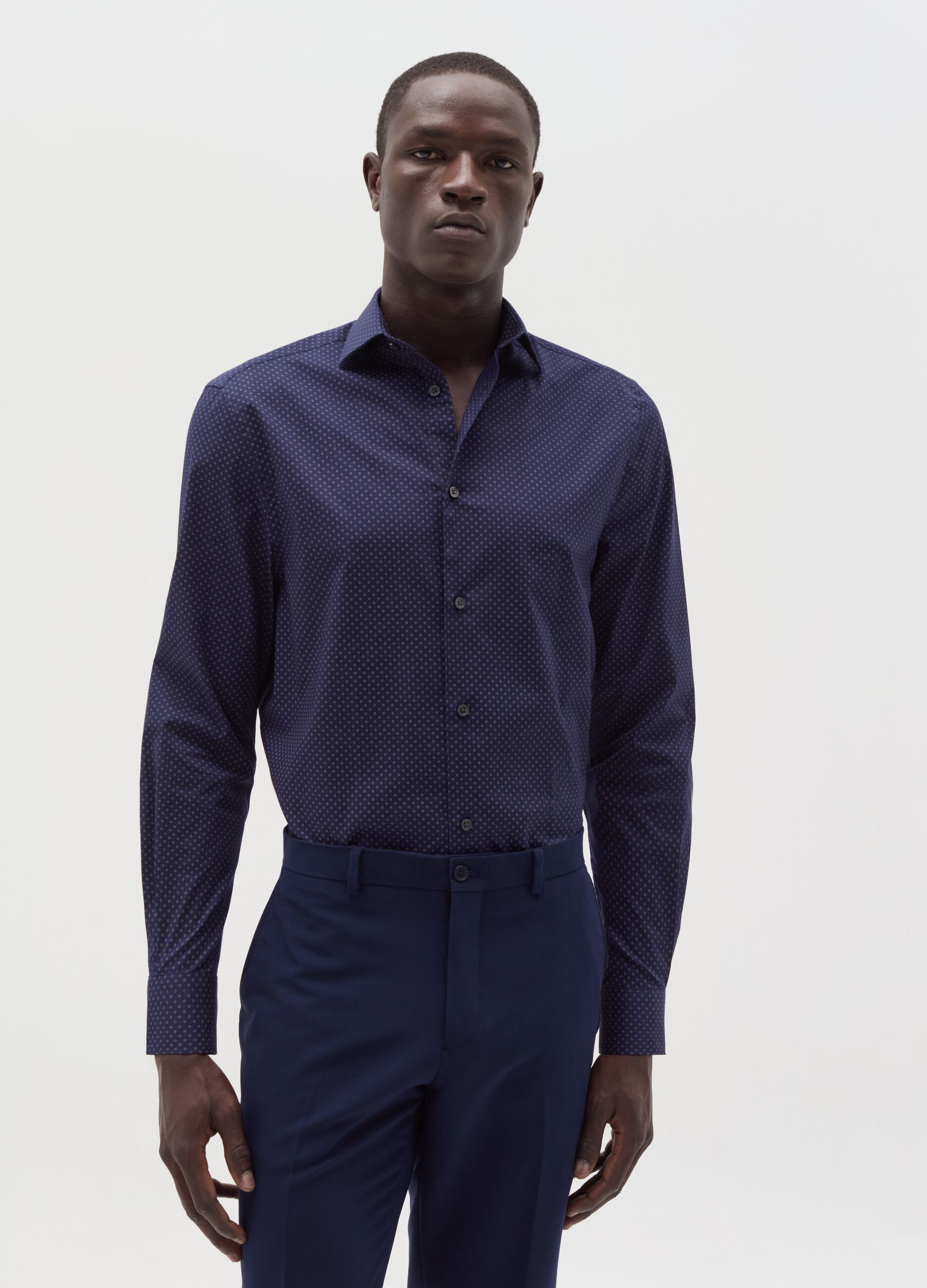 Regular-fit shirt with micro pattern