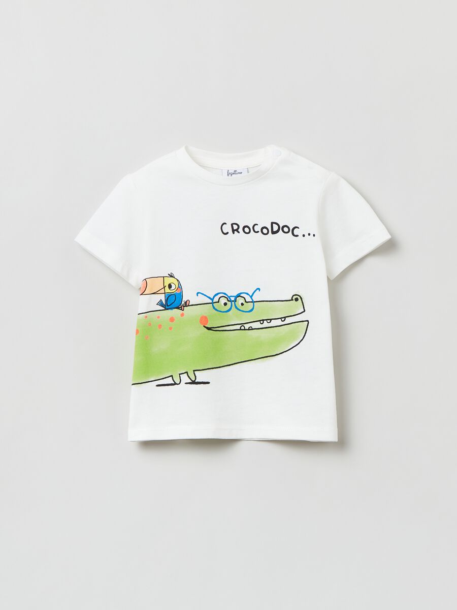 T-shirt con stampa coccodrillo_0
