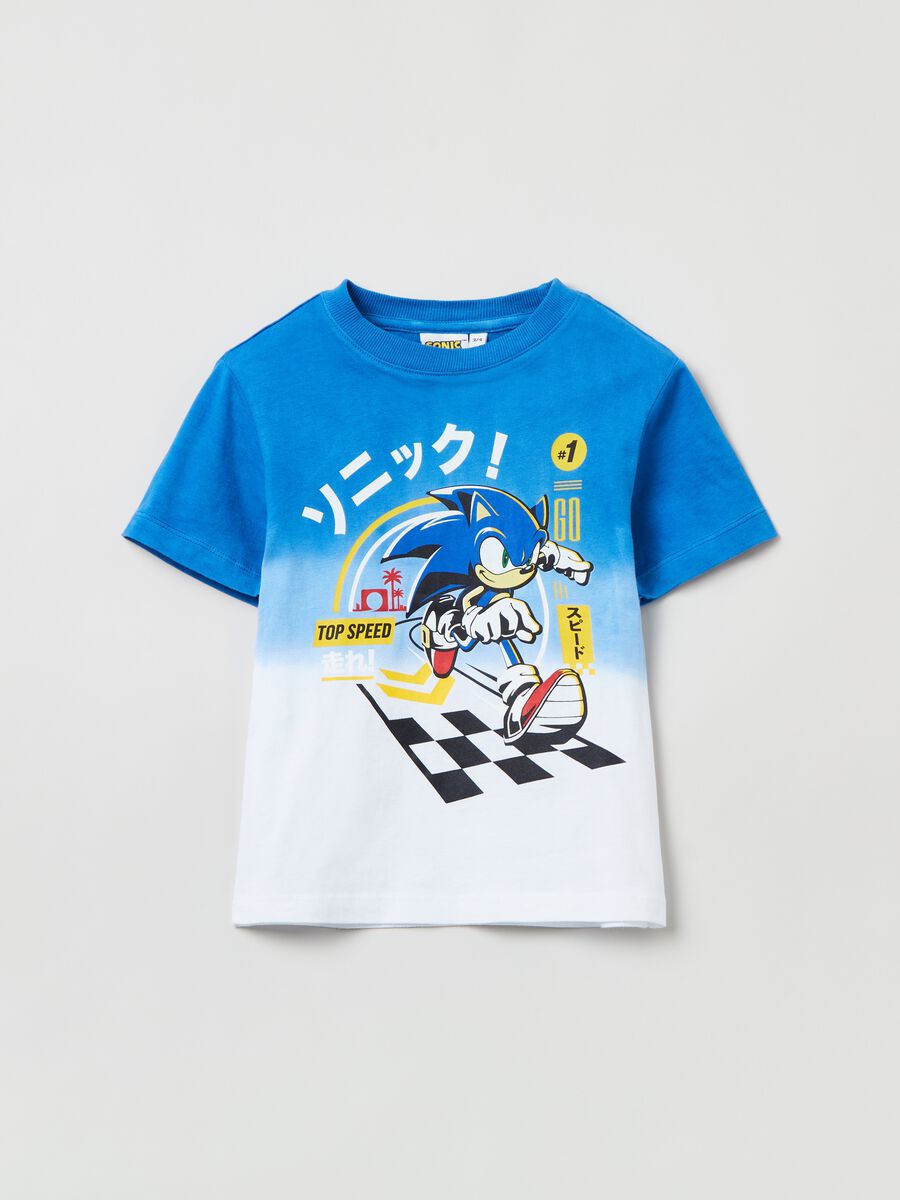 Cotton T-shirt with Sonic print_0