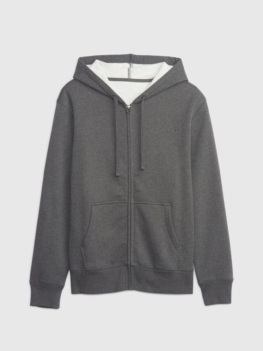 Full-zip sweatshirt with hood and mini logo embroidery_3