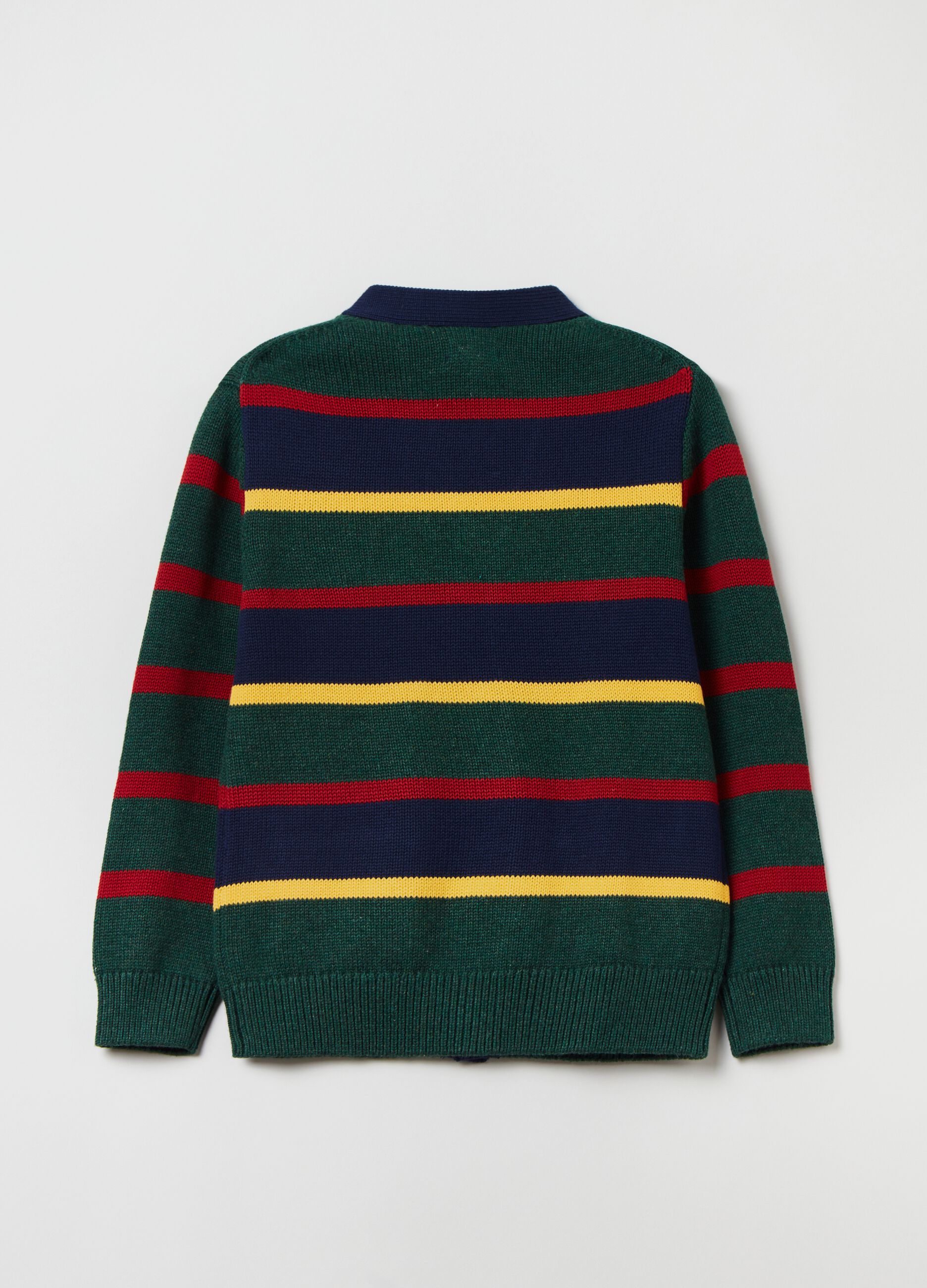 Cotton cardigan with striped pattern