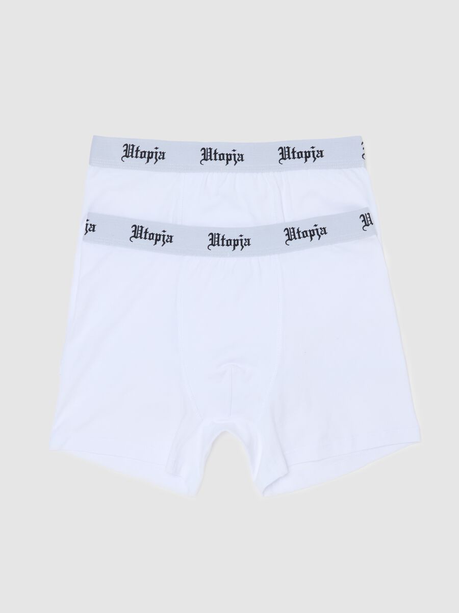 Bipack Boxer With External Elastic Band White_0