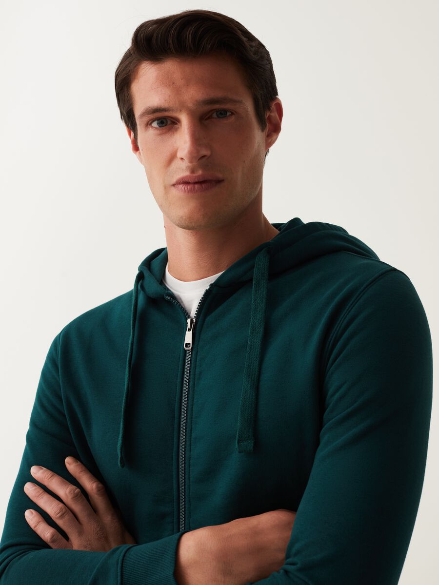 Full-zip in French Terry con cappuccio_1