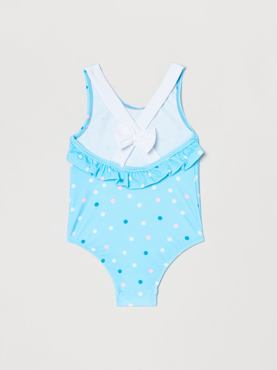 One-piece swimsuit with polka dot print_1