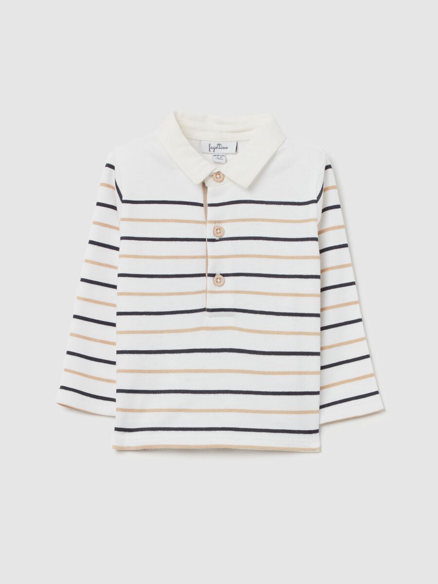 Polo in cotone bio a righe_0