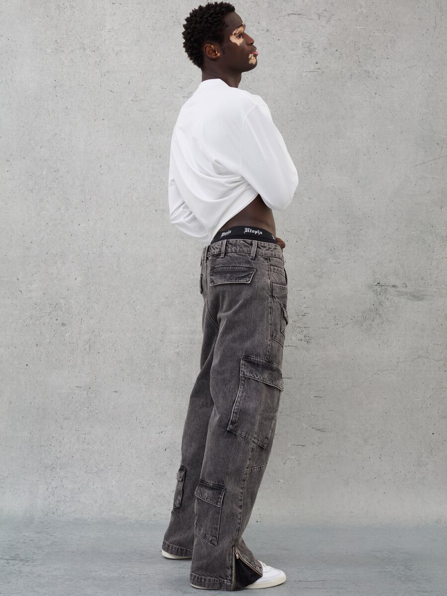 Denim Cargo Pants Vintage Grey_0