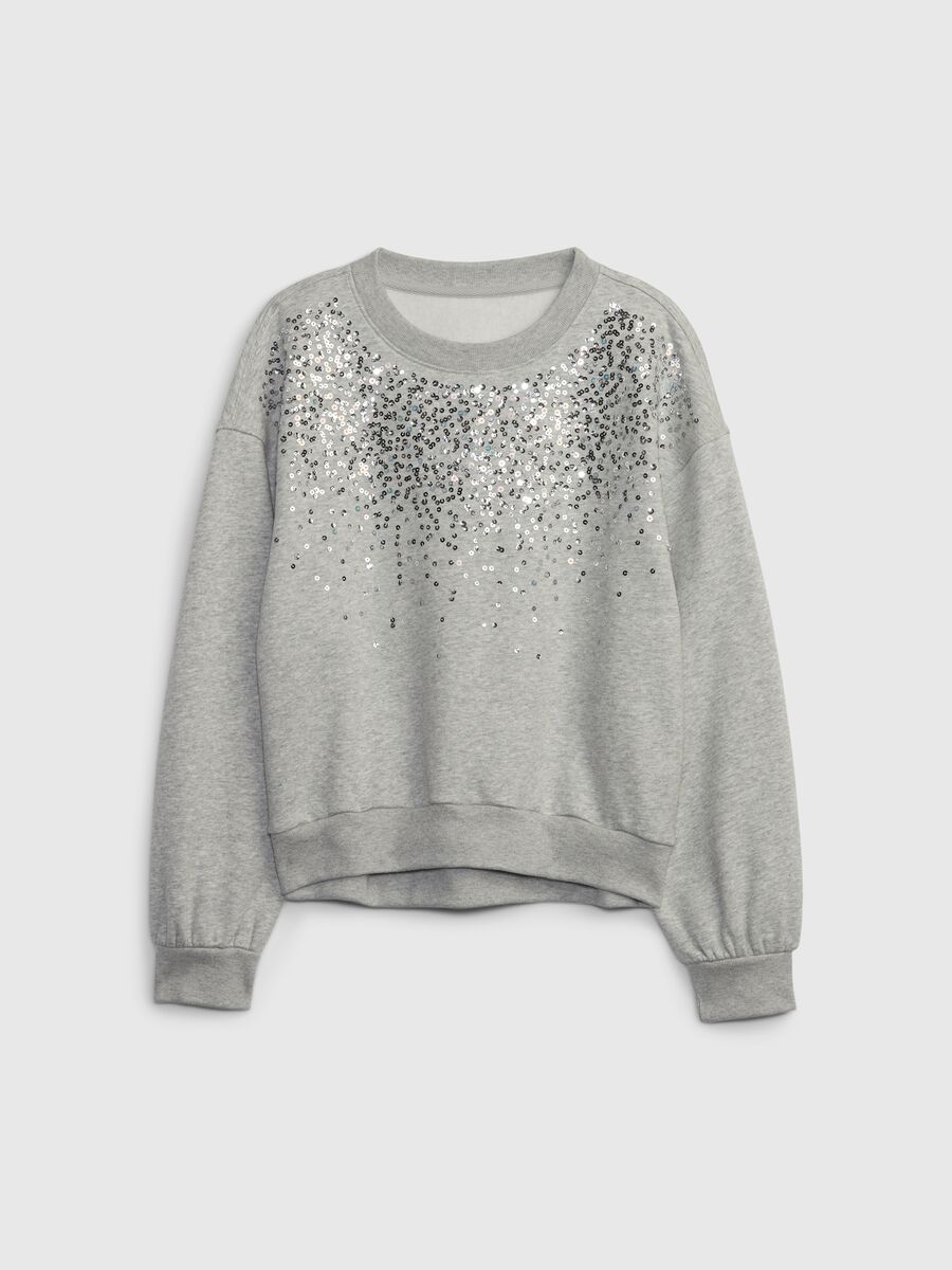 Sweatshirt with round neck and sequins_0