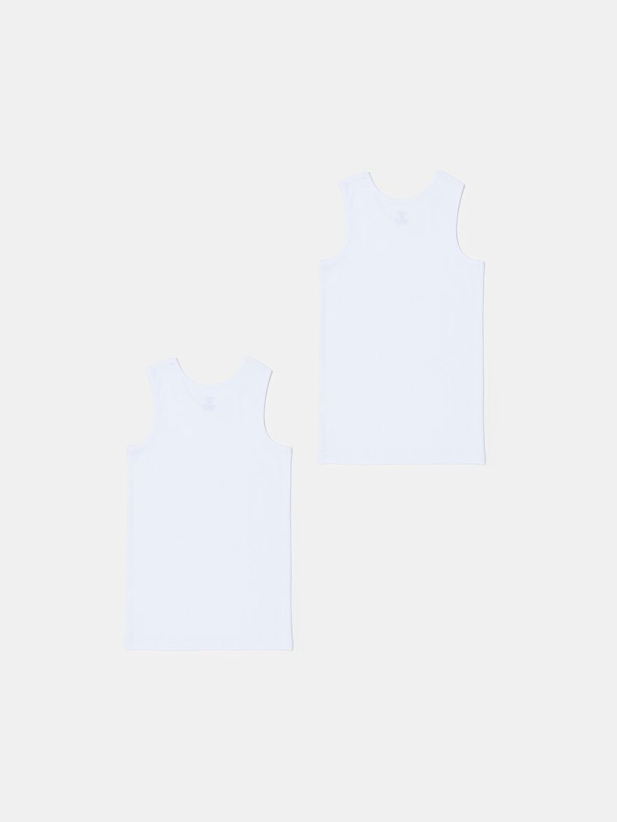 Two-pack racerback vests in organic cotton_1