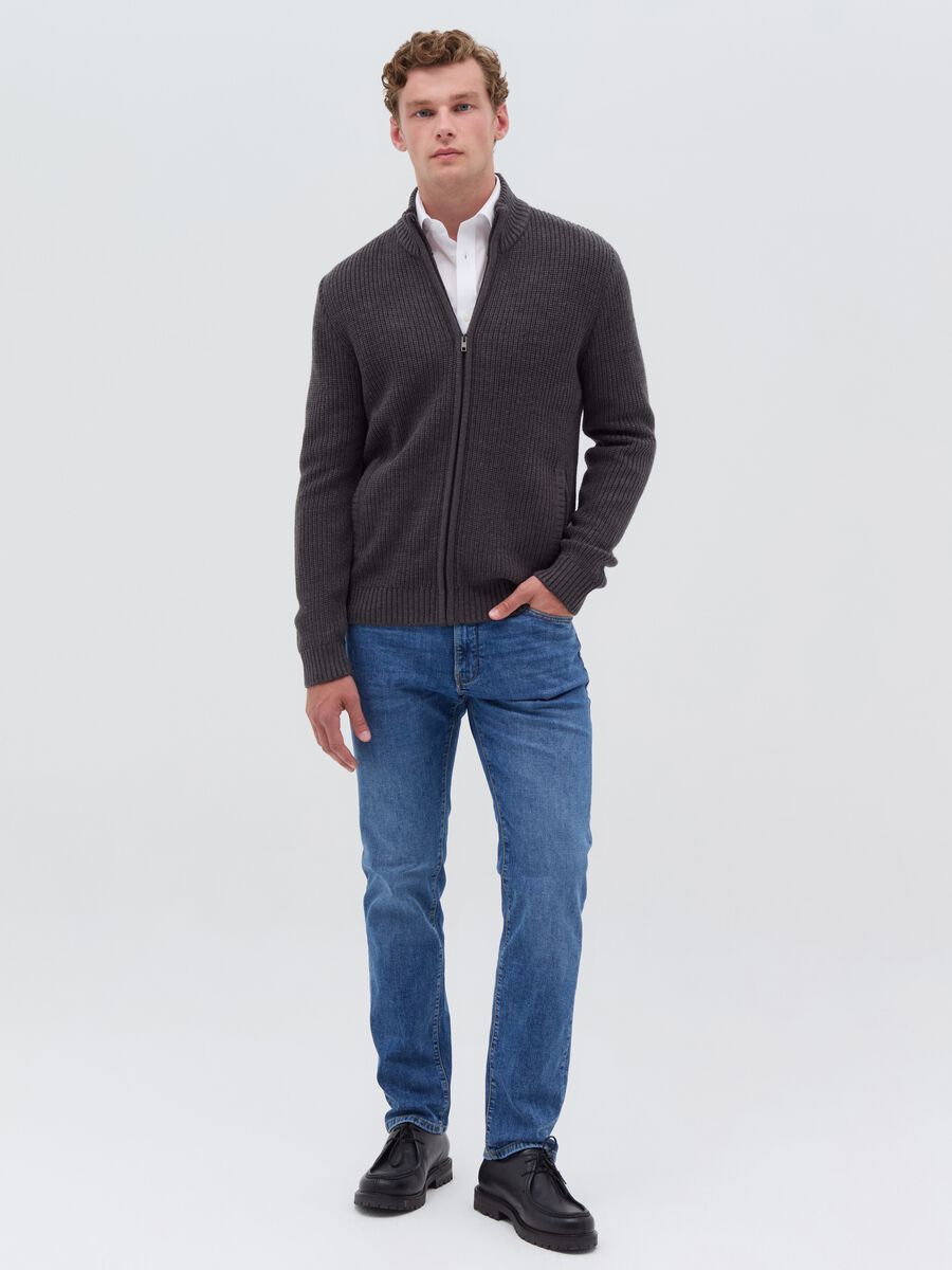 Full-zip cardigan with high neck_0