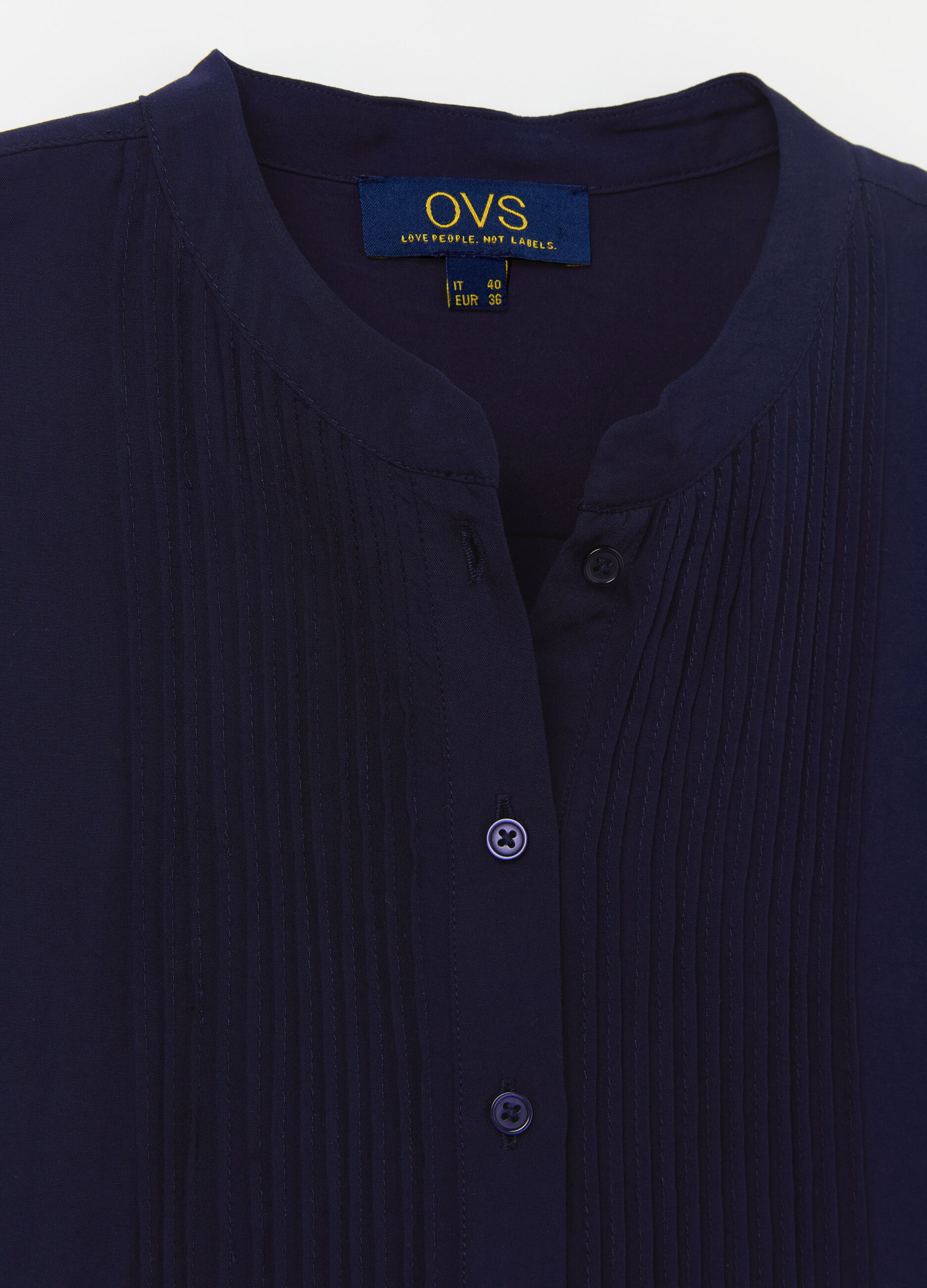 Shirt with pleated detail