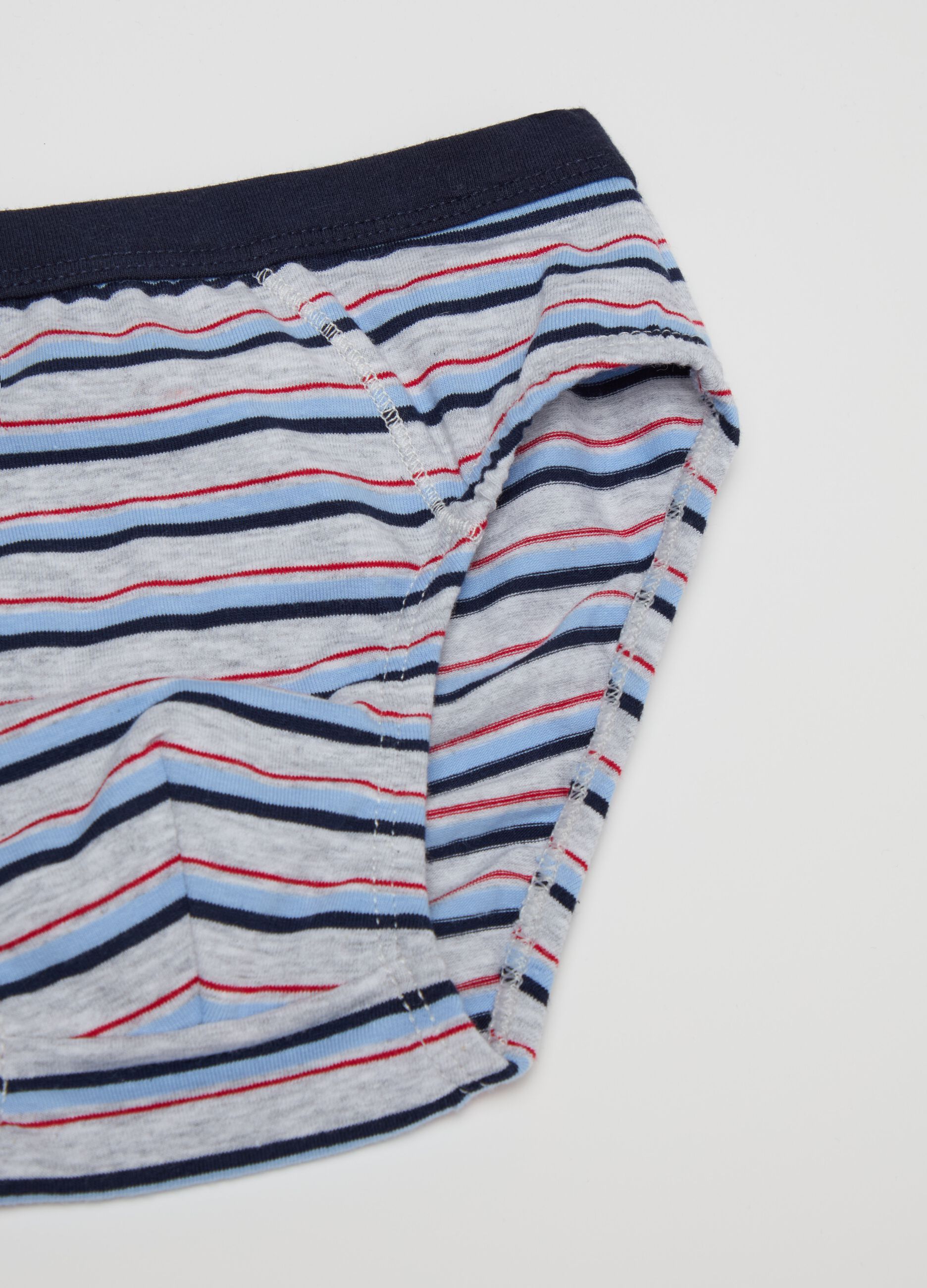 Briefs in organic cotton with striped pattern