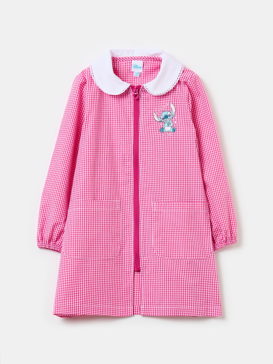 Gingham smock with zip and Stitch embroidery_0