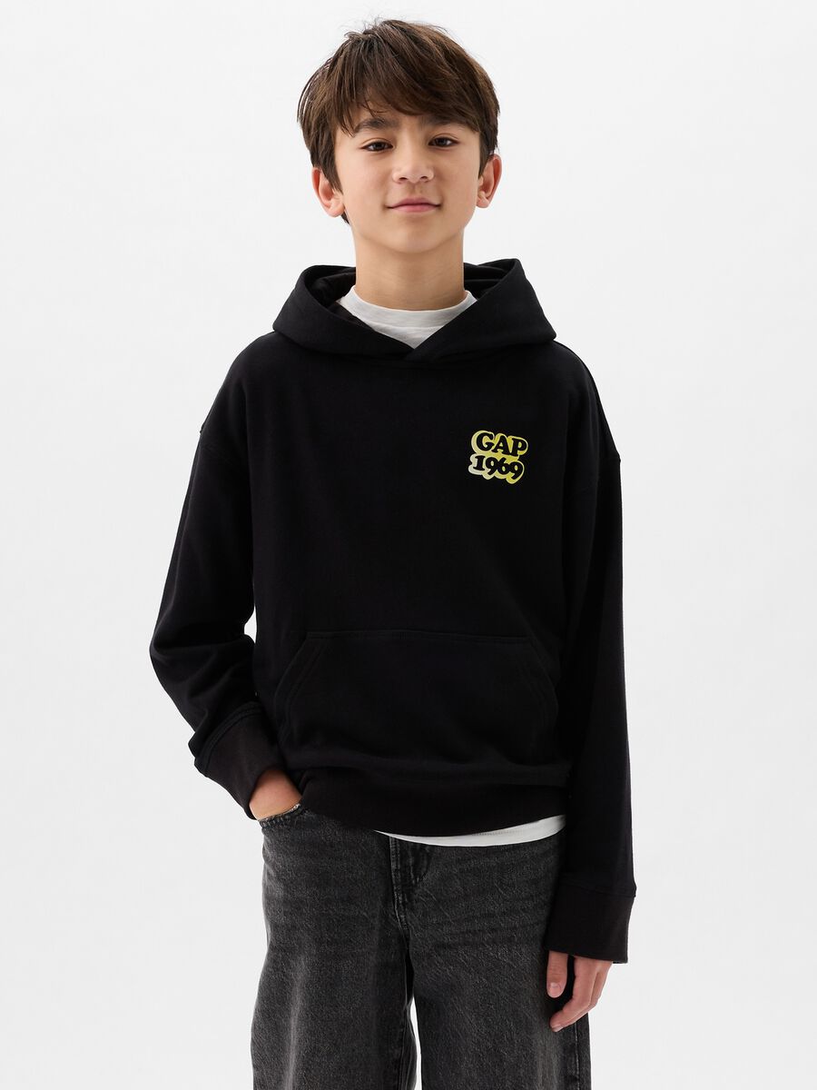 Sweatshirt with hood and lettering and logo print_2