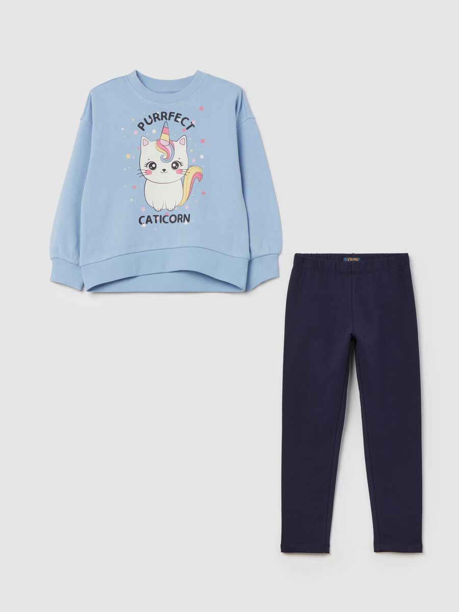 Jogging set con stampa unicorno_0