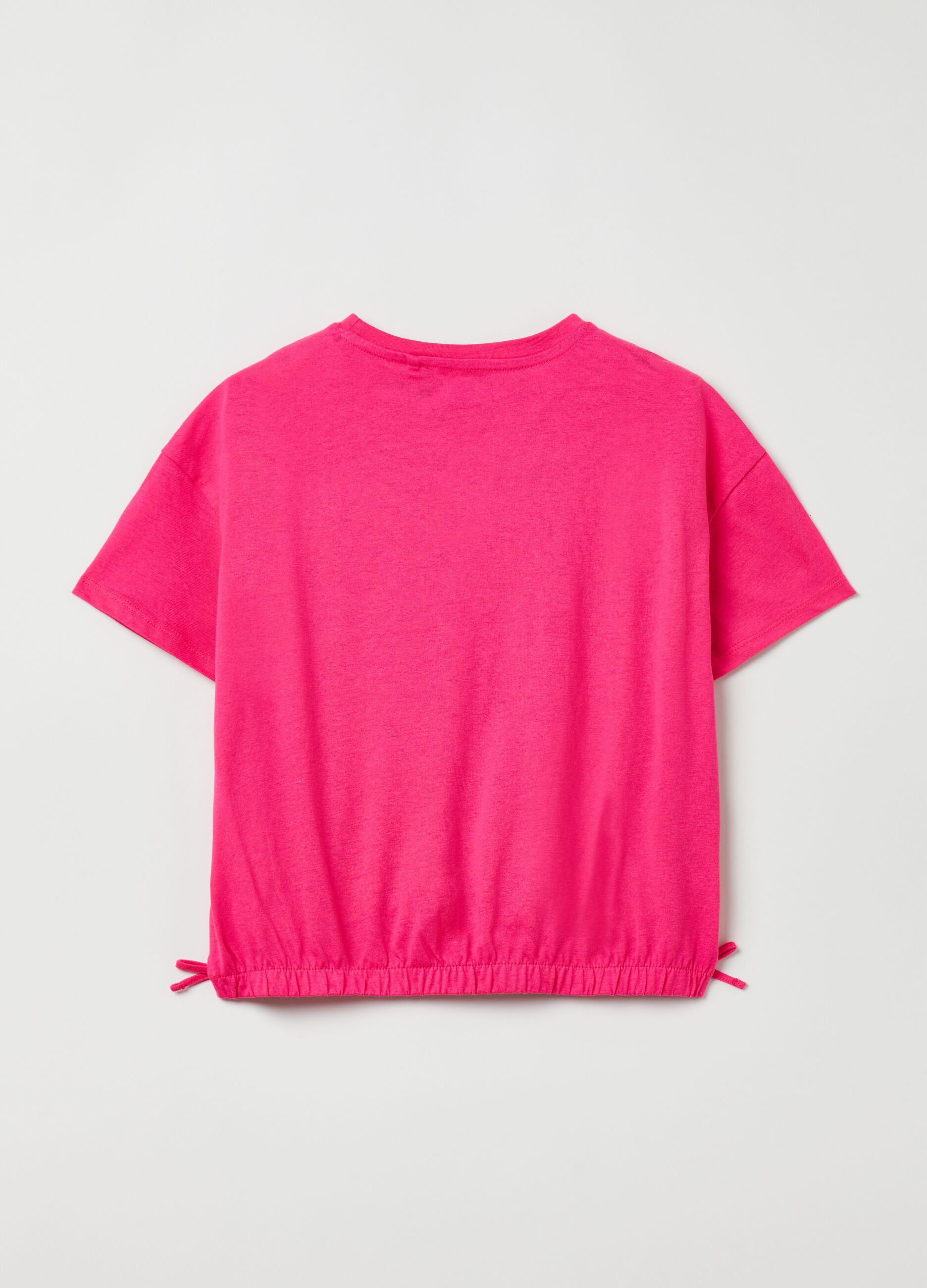 Cotton T-shirt with drawstring