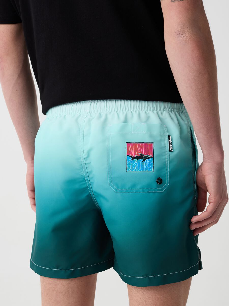 Degradé swimming trunks with logo patch_2