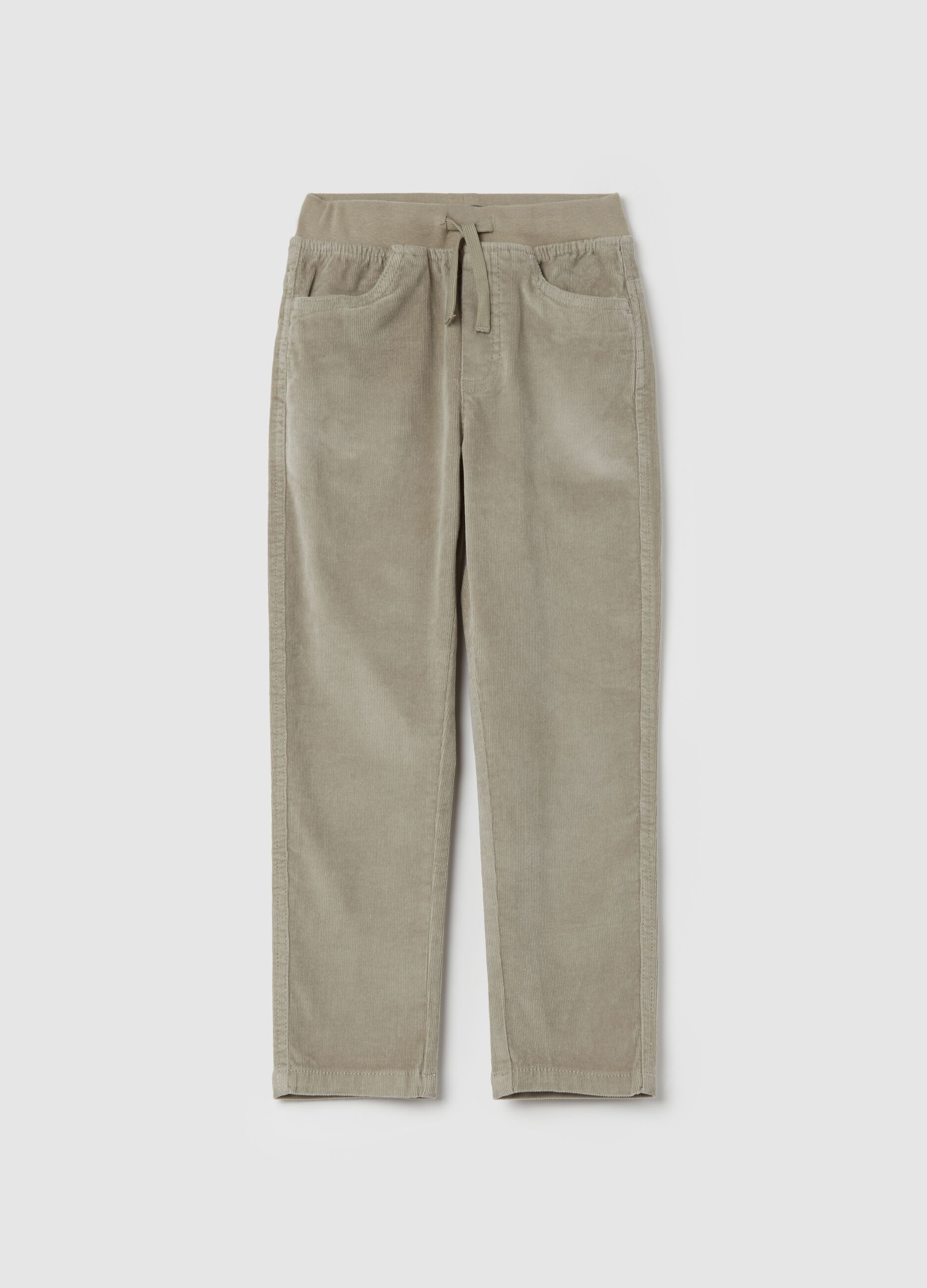 Corduroy joggers with drawstring