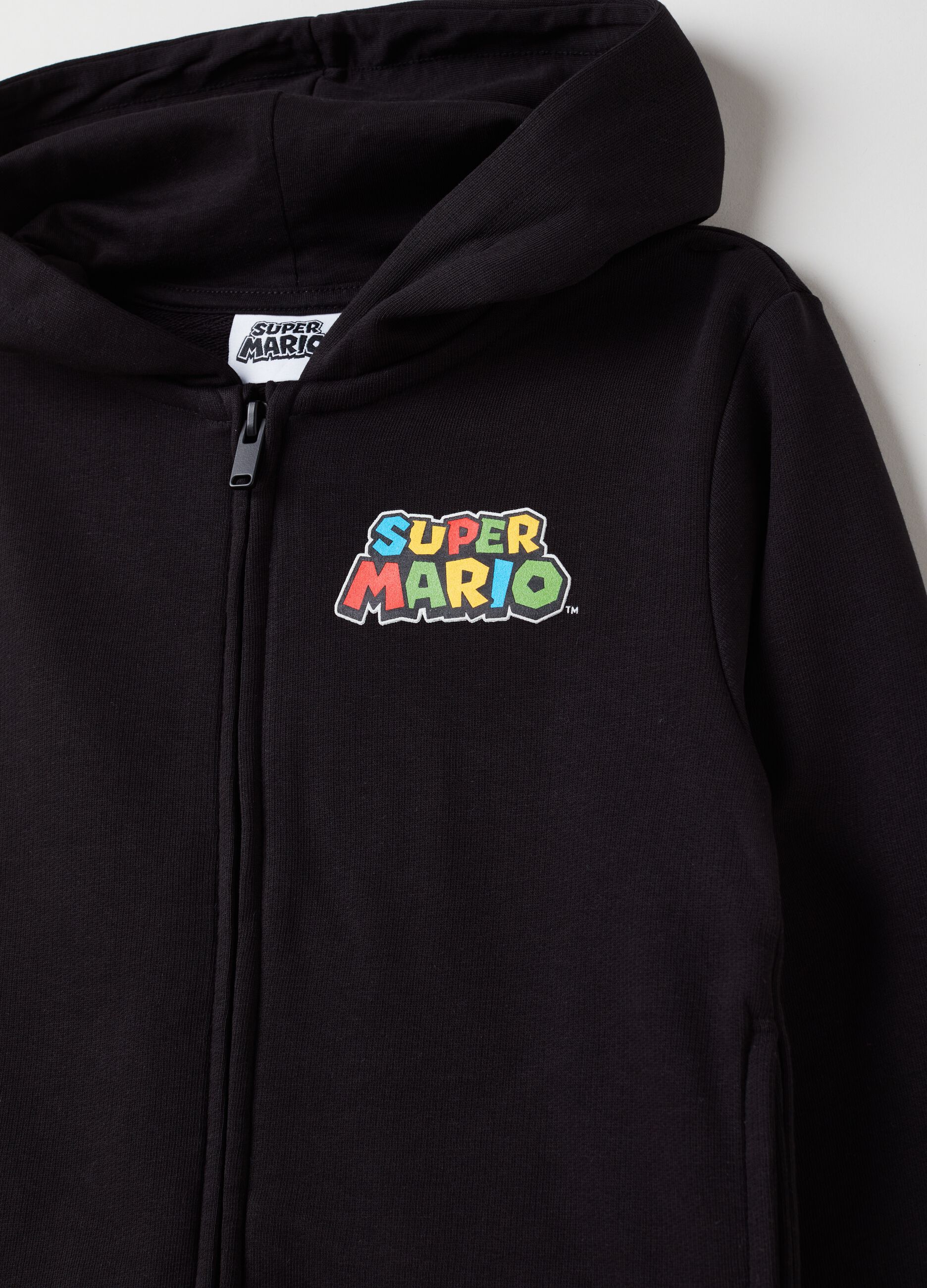 Hooded full-zip jumper with Super Mario™ print