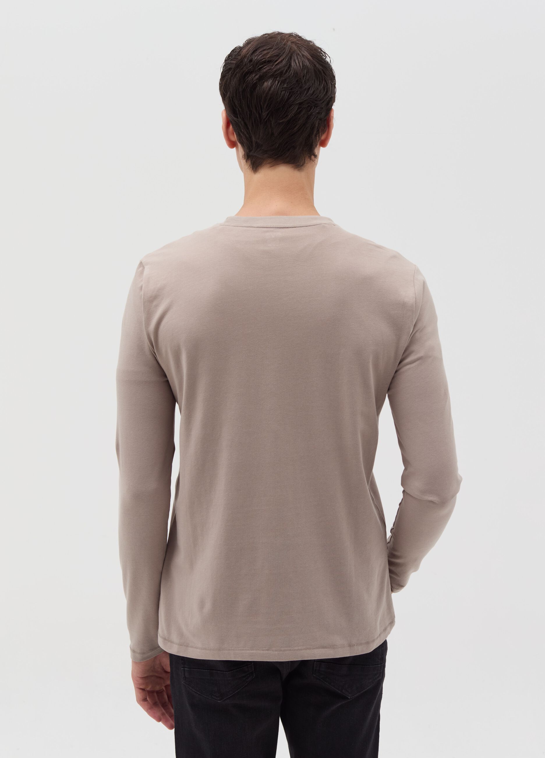 Jersey T-shirt with round neck