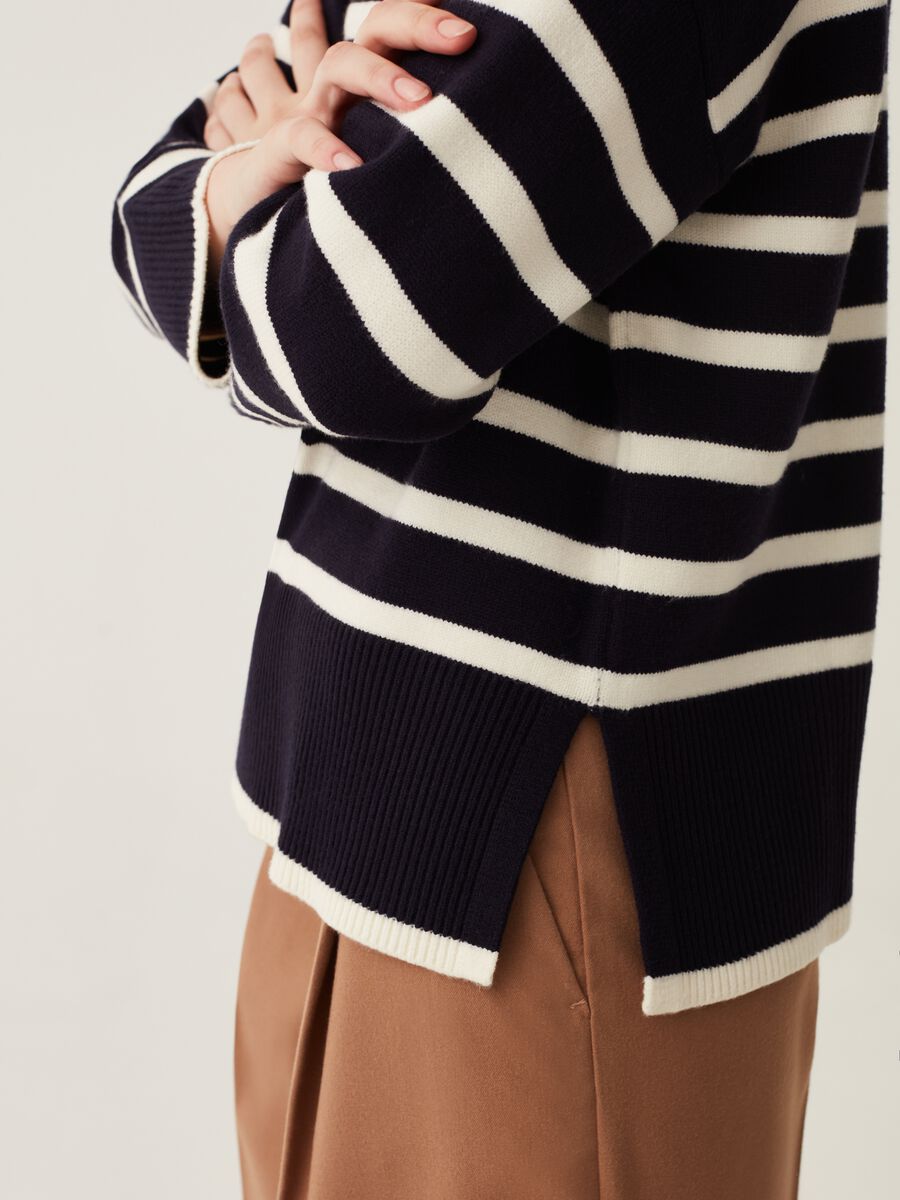 Striped pullover with slits_3